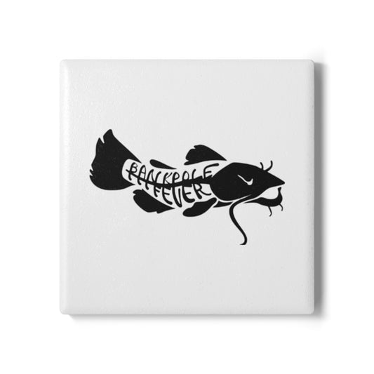 Black Catfish Ceramic Coaster - Perfect for Fishing Lovers & Home Decor