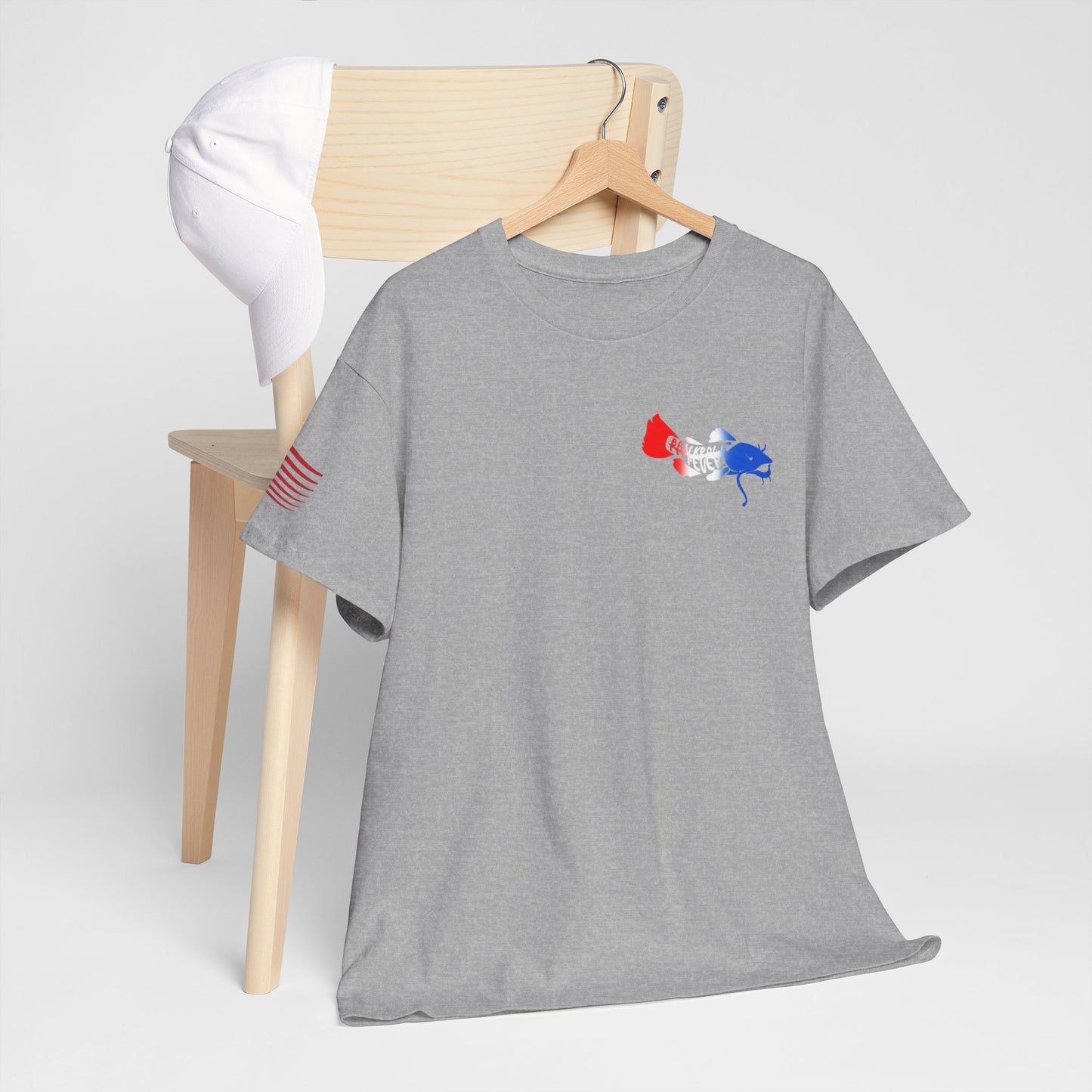 Red/white/Blue Show Me Those Kitties Unisex Heavy Cotton Tee – Bold Graphic T-Shirt for Fishermen