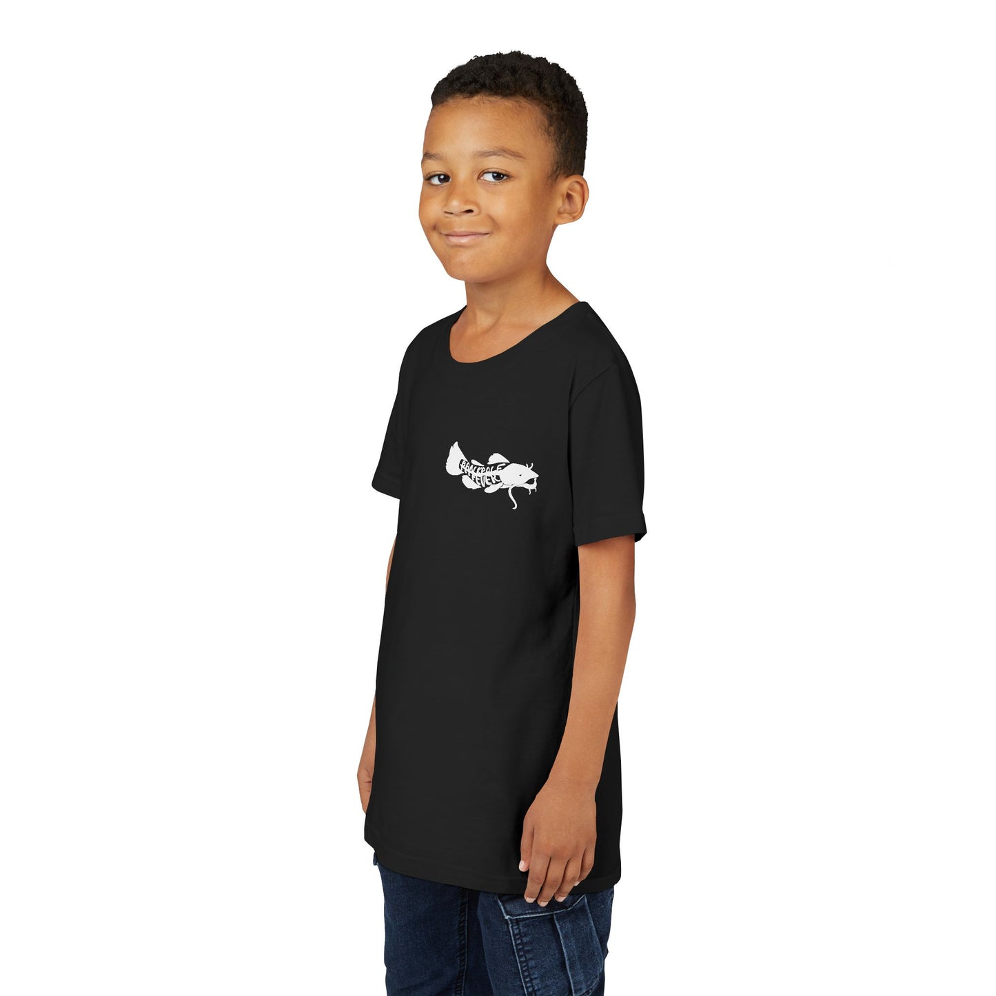 Funny Youth Short Sleeve Tee - Show Me Those Kitties Fishing Shirt