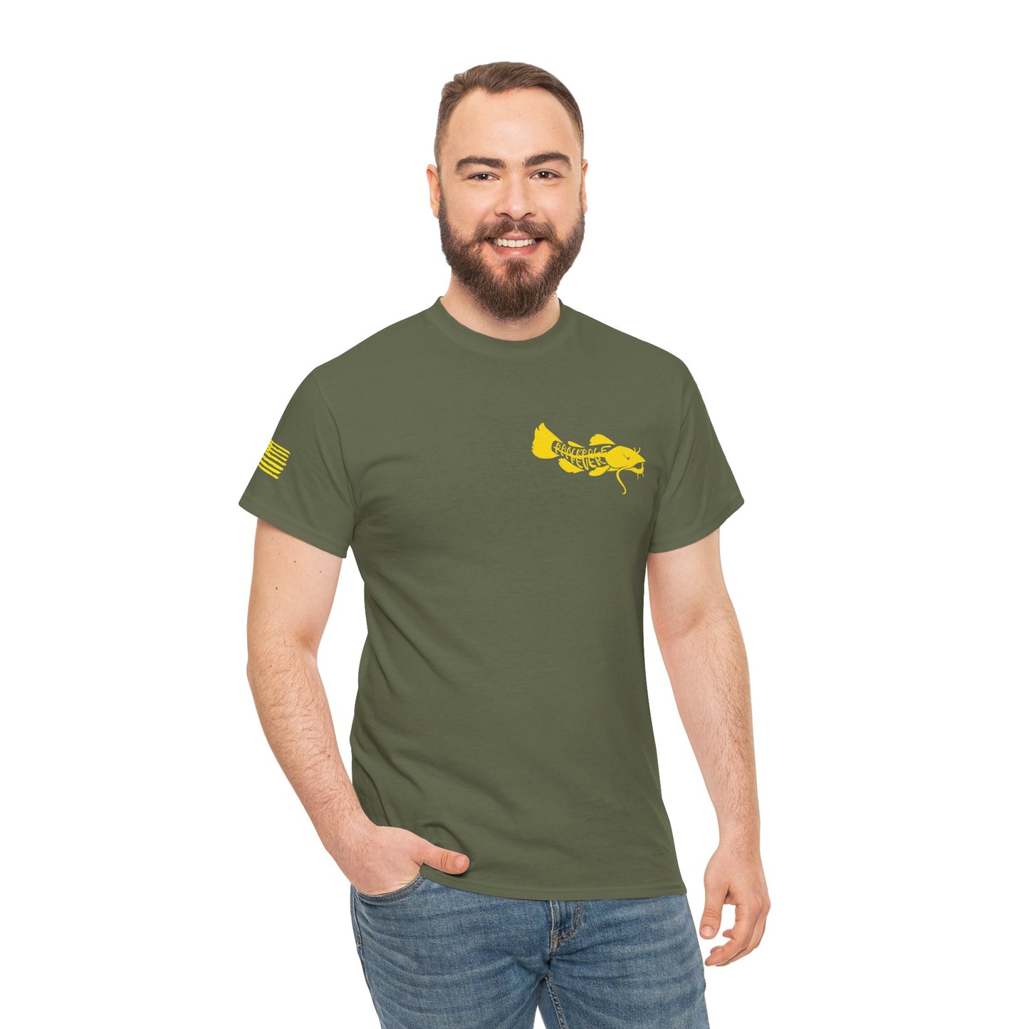 Veterans-Show Me Those Kitties Unisex Heavy Cotton Tee w/ Gold logo