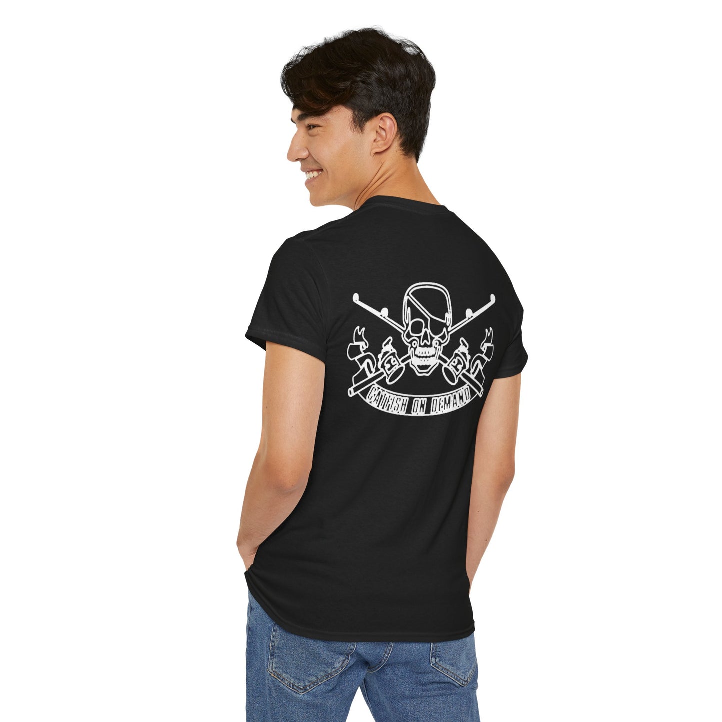 Unisex Heavy Cotton Skull and Crossbones Tee - Pirate Theme Graphic T-Shirt