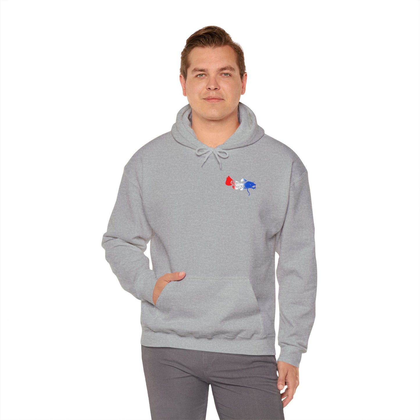 Patriotic Catfish Enthusiast Unisex Hoodie - Show Me Those Kitties Design