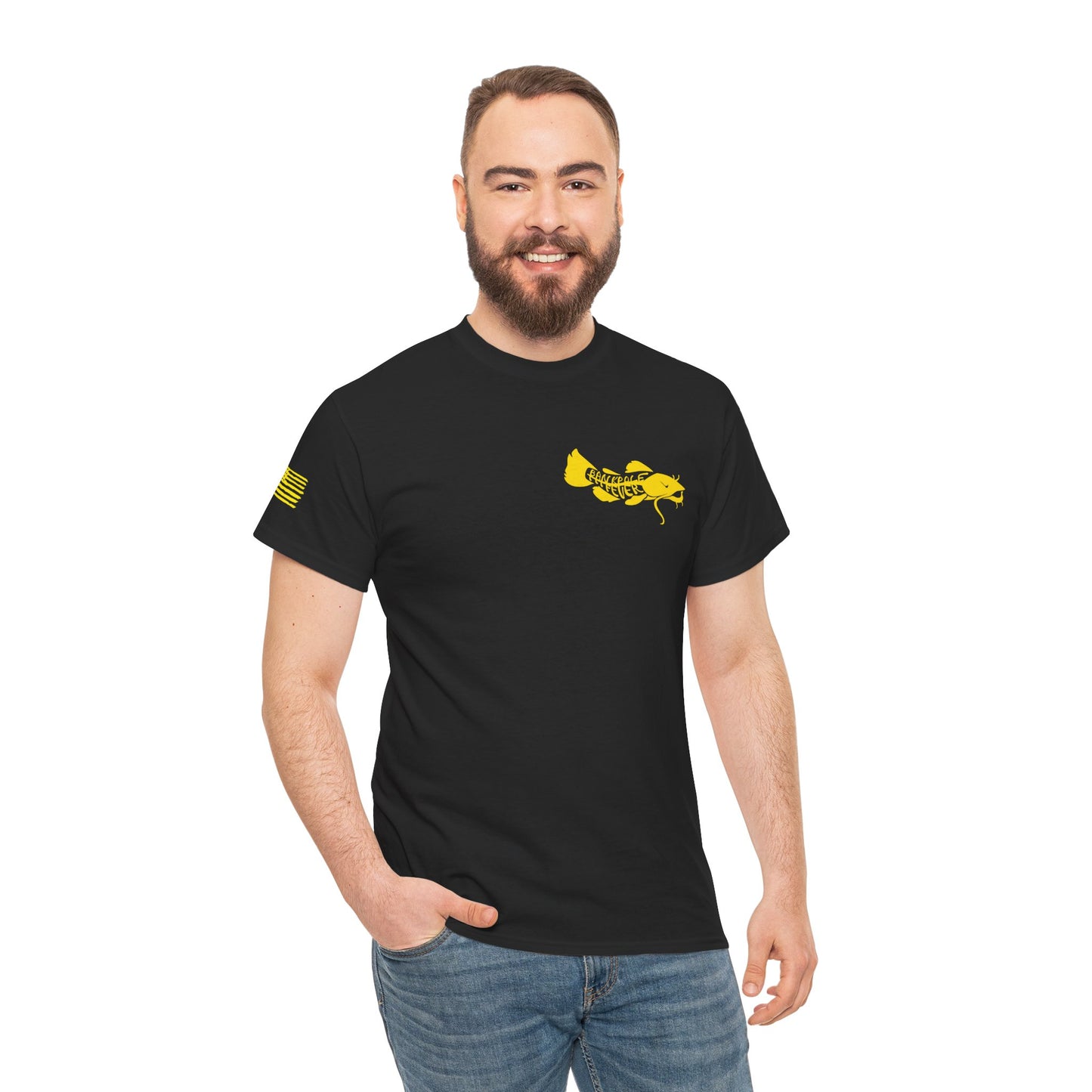 Veterans-Show Me Those Kitties Unisex Heavy Cotton Tee w/ Gold logo