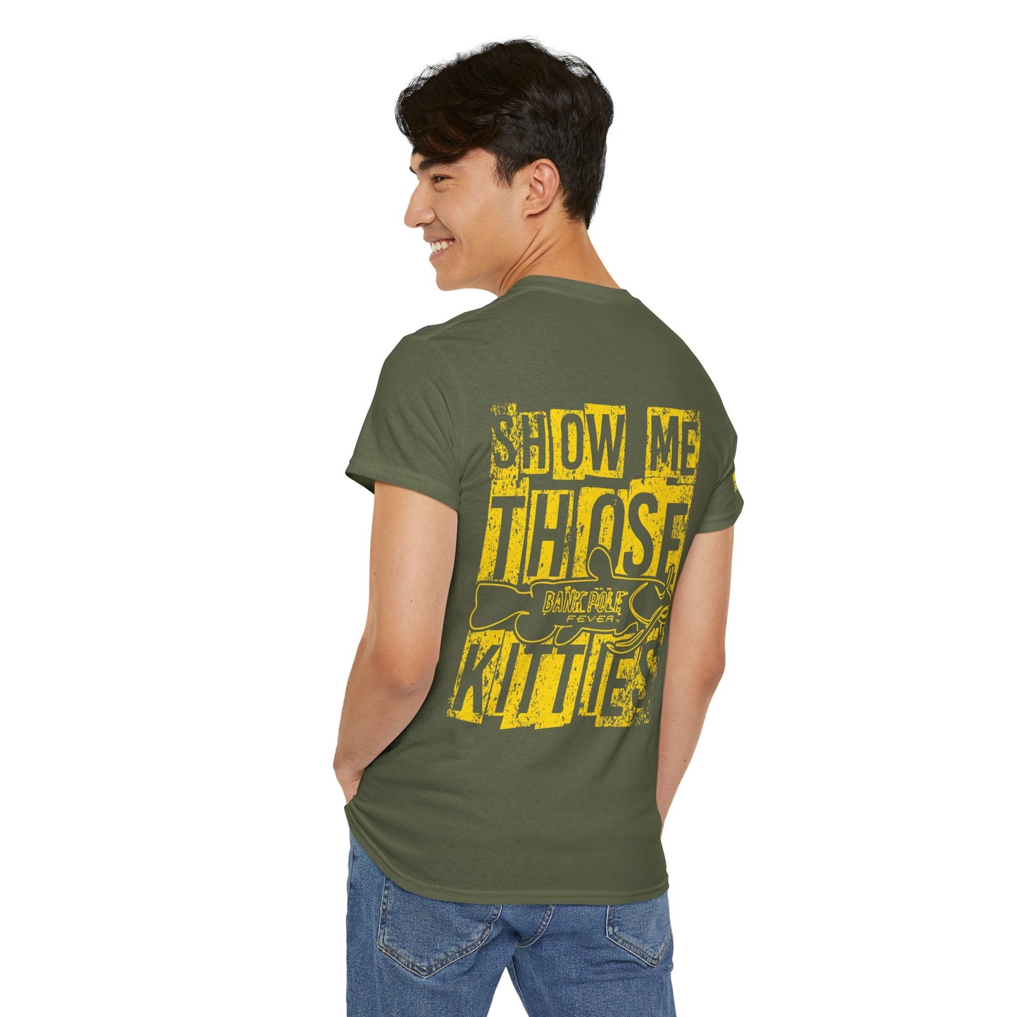 Veterans-Show Me Those Kitties Unisex Heavy Cotton Tee w/ Gold logo