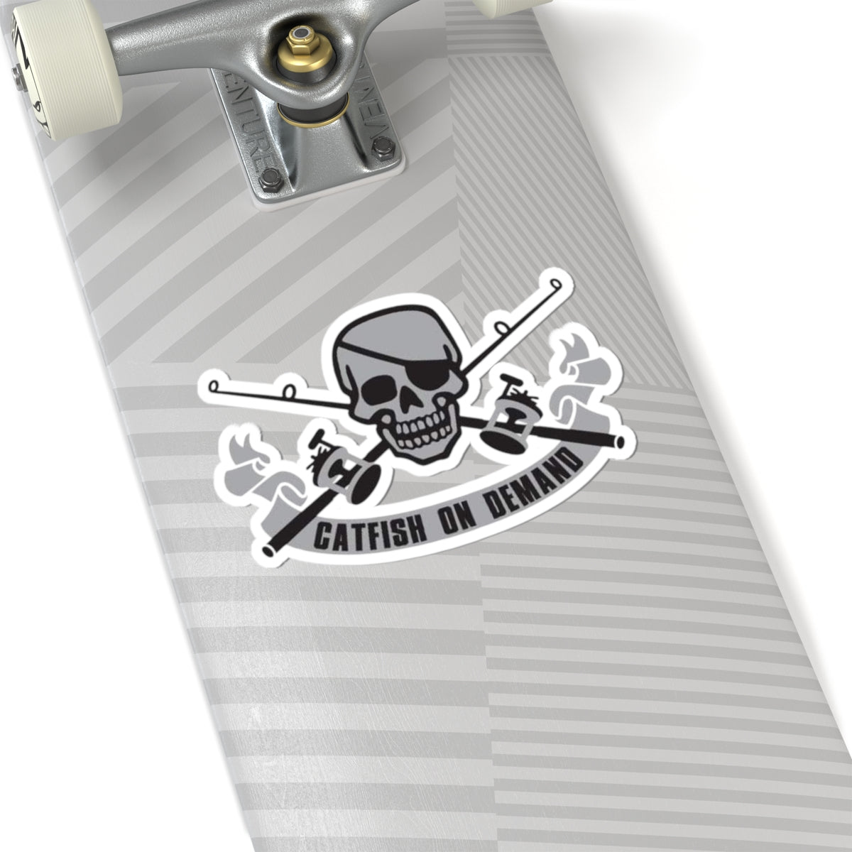 Catfish on Demand Skull Kiss-Cut Stickers - Edgy Fishing Decals for Enthusiasts