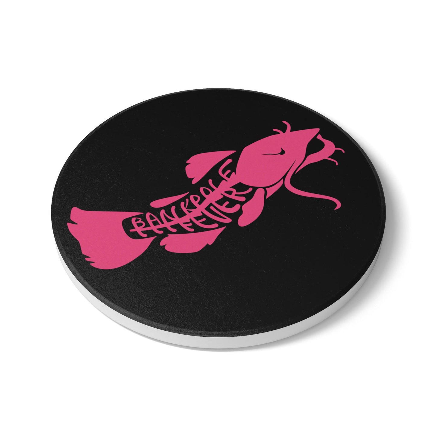 Pink Catfish Ceramic Coaster - Bankpolefever Design