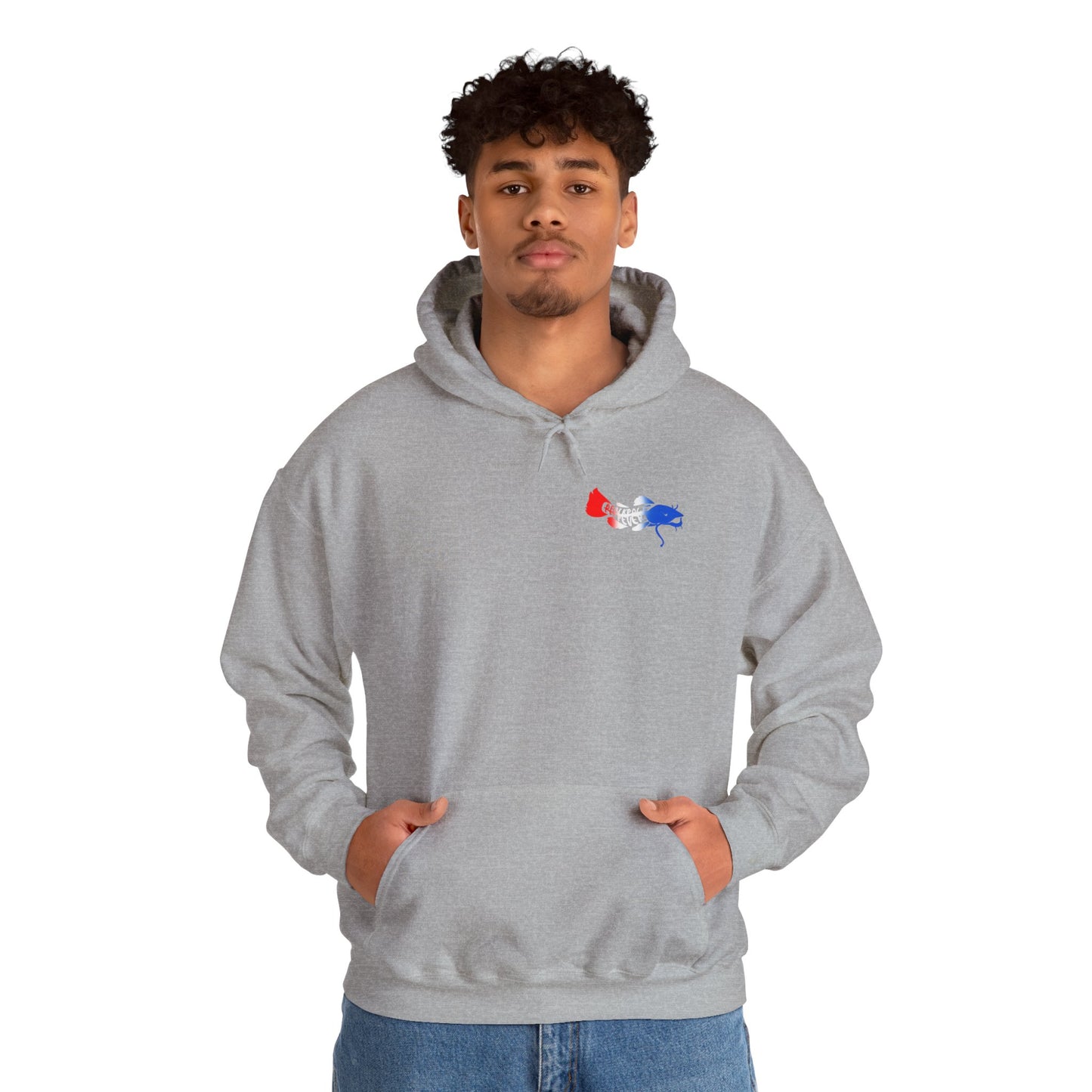 Patriotic Catfish Enthusiast Unisex Hoodie - Show Me Those Kitties Design