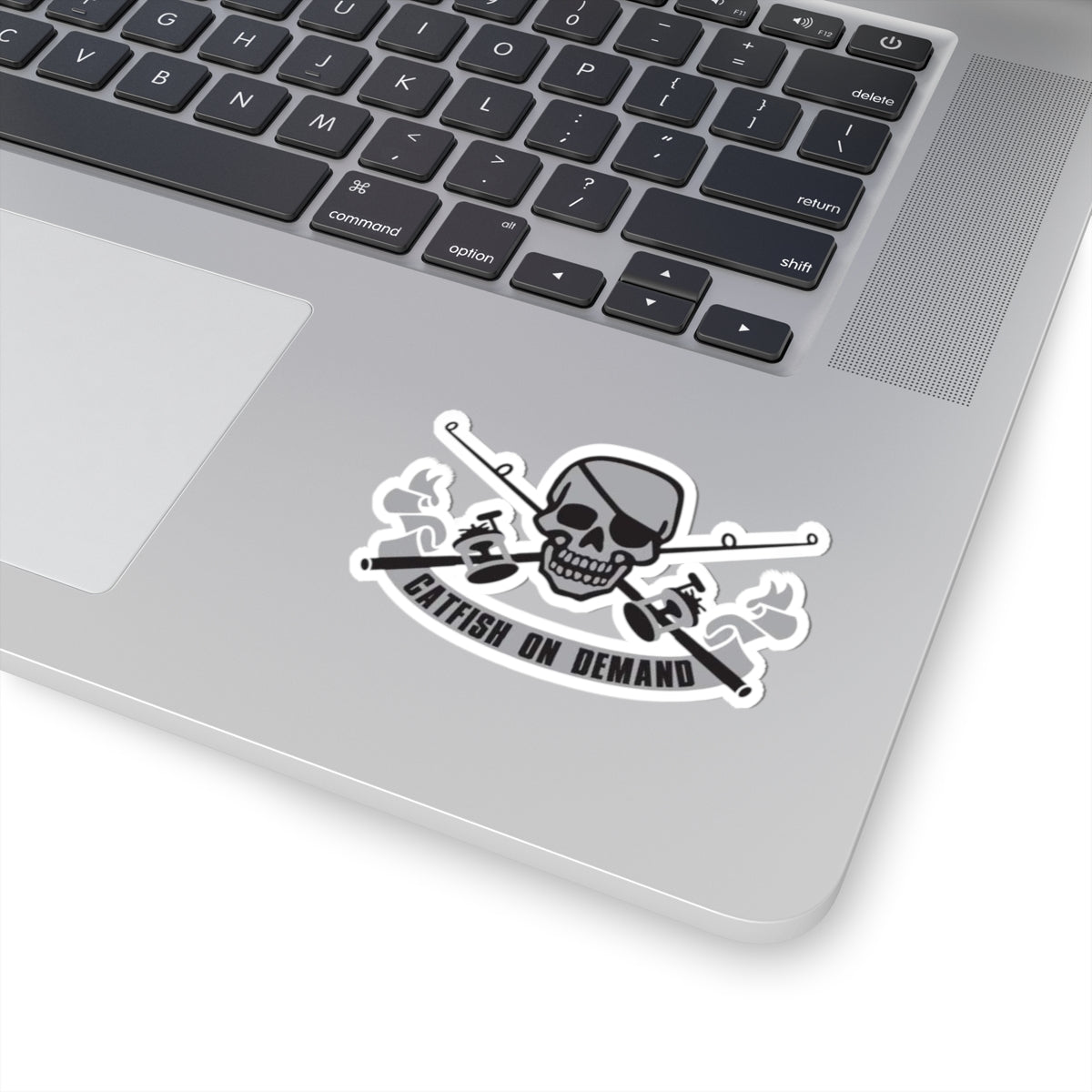 Catfish on Demand Skull Kiss-Cut Stickers - Edgy Fishing Decals for Enthusiasts