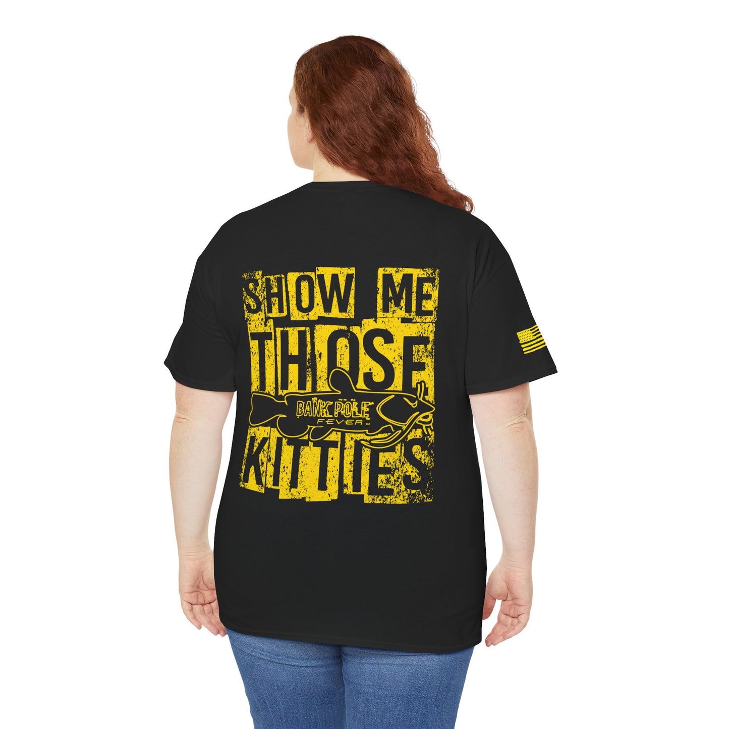 Veterans-Show Me Those Kitties Unisex Heavy Cotton Tee w/ Gold logo