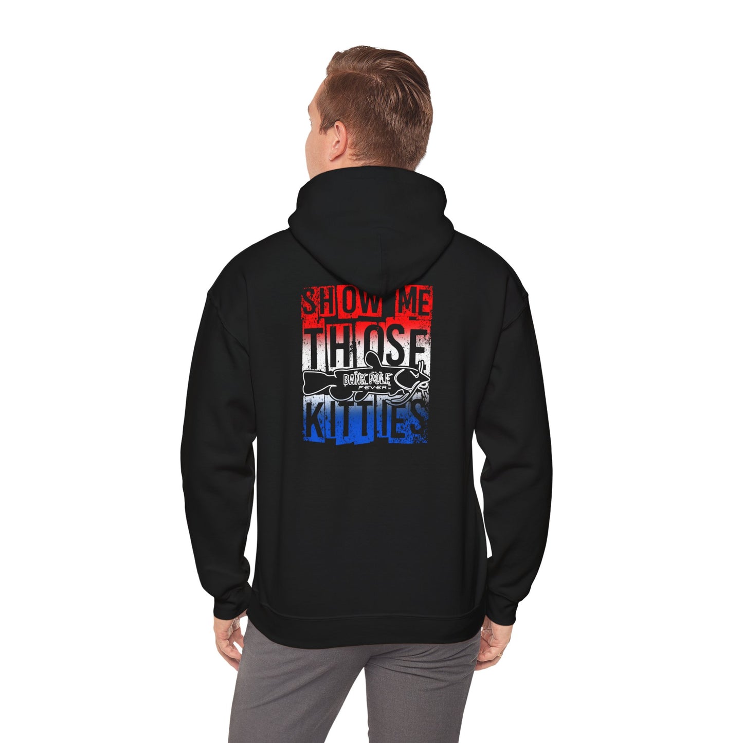 Patriotic Catfish Enthusiast Unisex Hoodie - Show Me Those Kitties Design