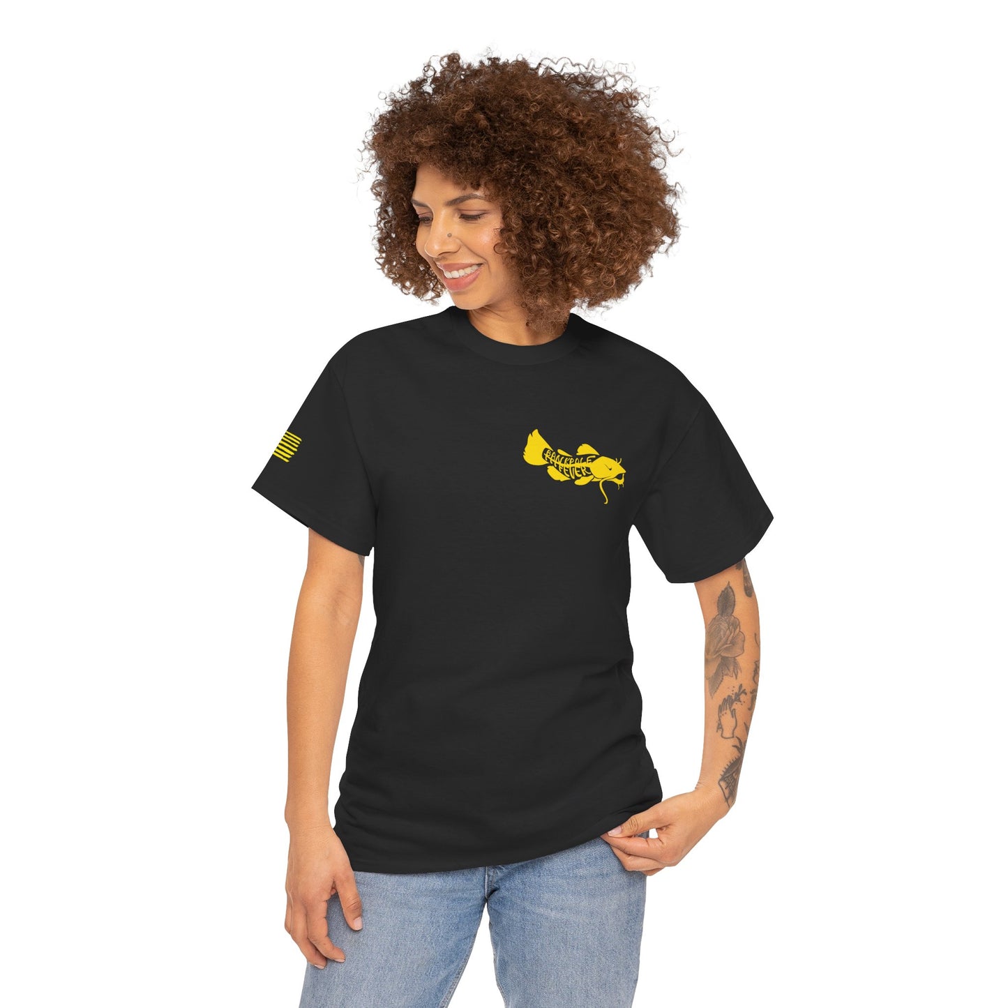 Veterans-Show Me Those Kitties Unisex Heavy Cotton Tee w/ Gold logo