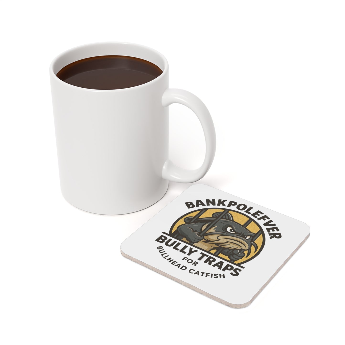 Bully Traps Cork Back Coaster – Bank Pole Fever Bullhead Catfish Design