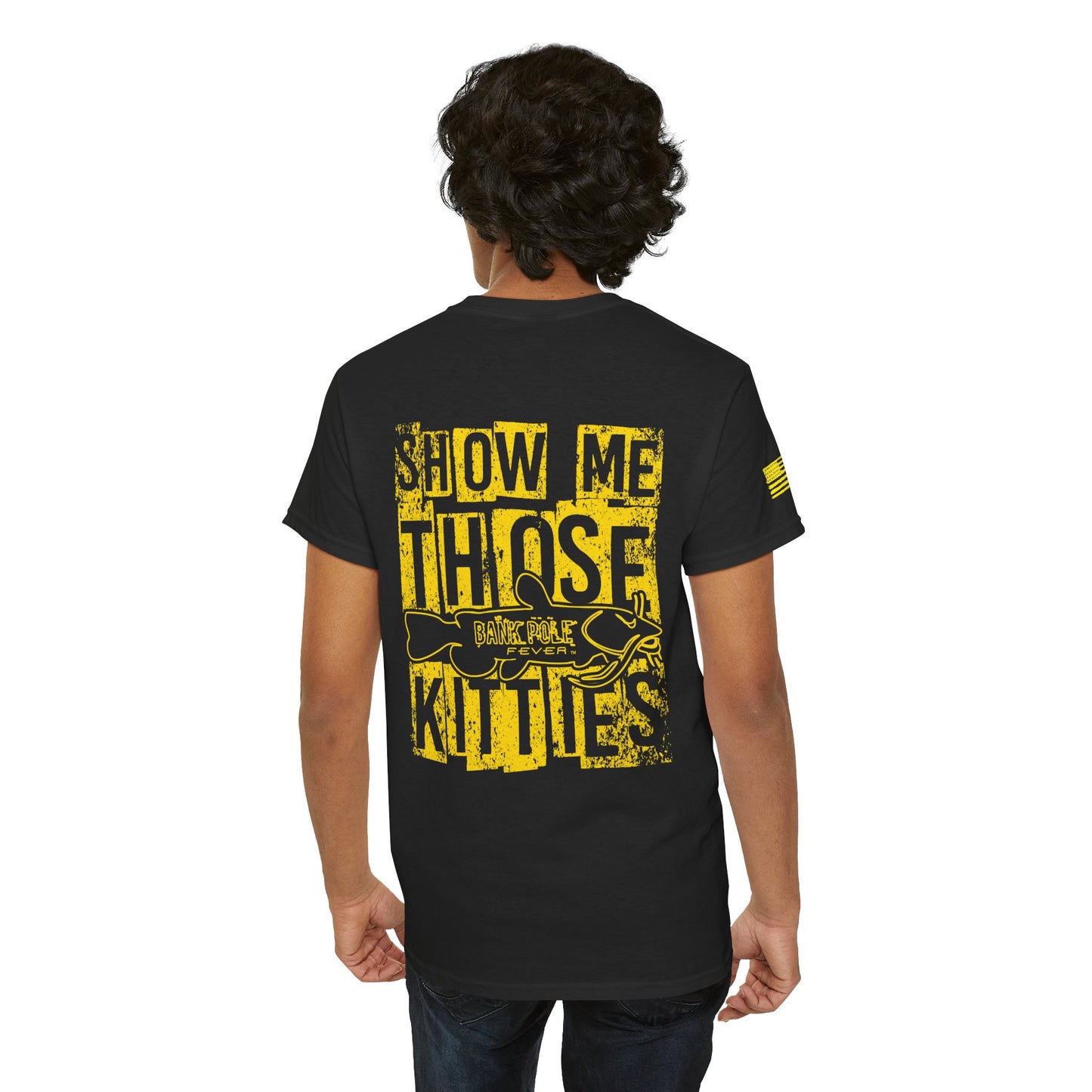 Veterans-Show Me Those Kitties Unisex Heavy Cotton Tee w/ Gold logo