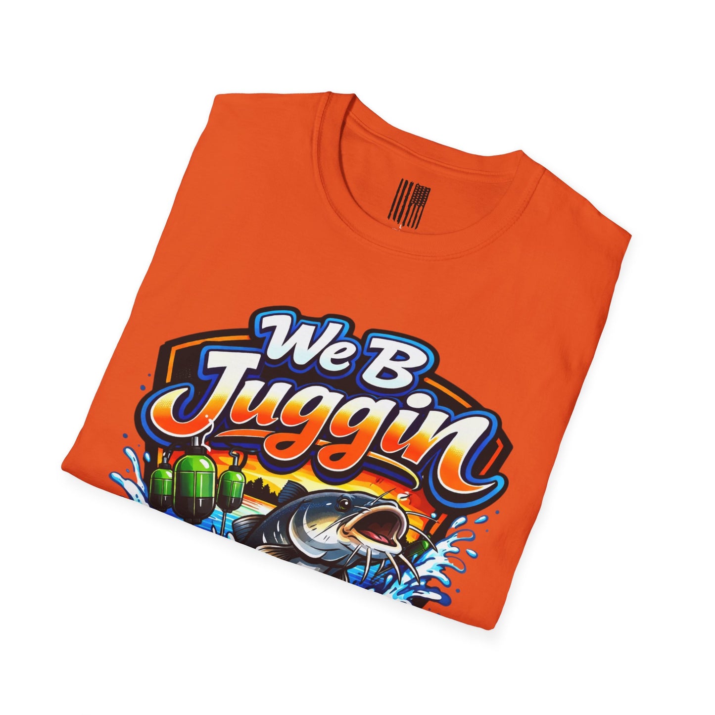 Fishing T-Shirt — "We B Juggin" River Monsters Vertical Trot Lines Graphic Tee