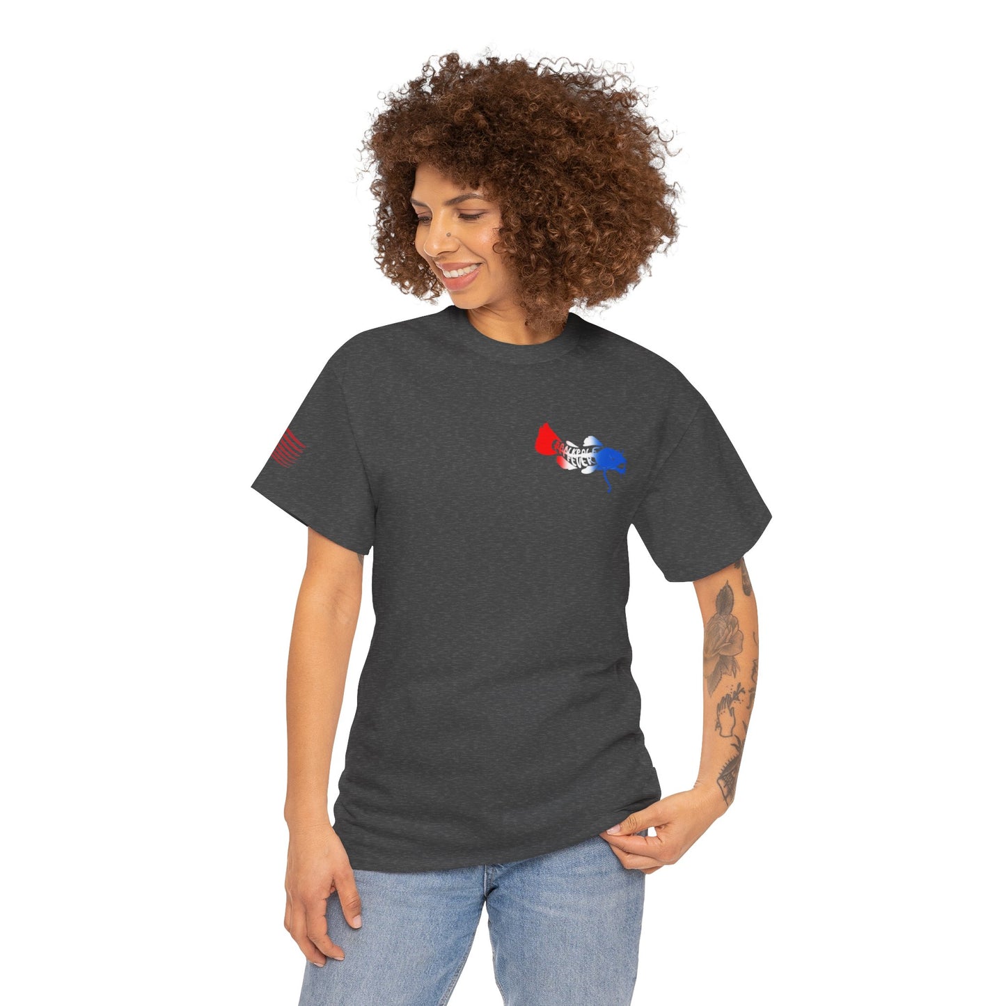 Red/white/Blue Show Me Those Kitties Unisex Heavy Cotton Tee – Bold Graphic T-Shirt for Fishermen