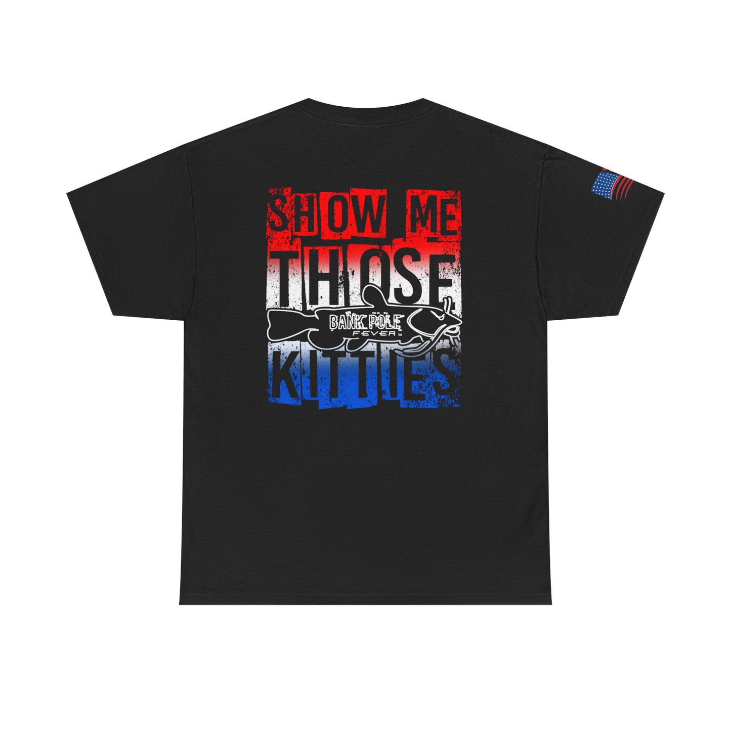 Red/white/Blue Show Me Those Kitties Unisex Heavy Cotton Tee – Bold Graphic T-Shirt for Fishermen