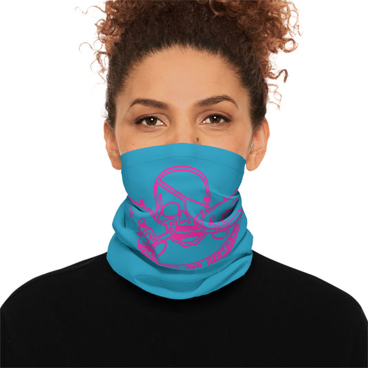 Skull and Crossbones Design Midweight Neck Gaiter - Turquoise