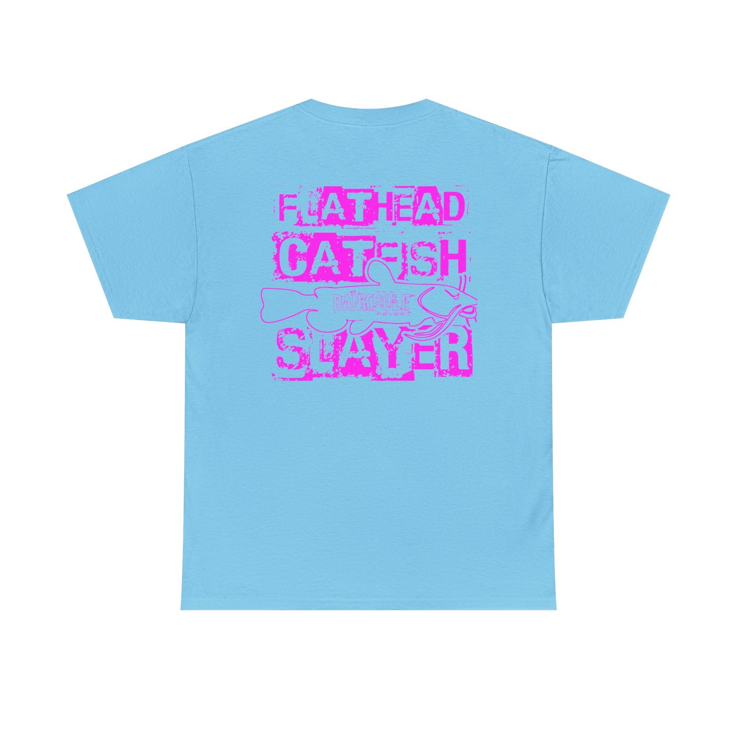 Mens/ Women's Adult Flathead Catfish Slayer Unisex Heavy Cotton Tee - Fun Fishing Shirt for Anglers
