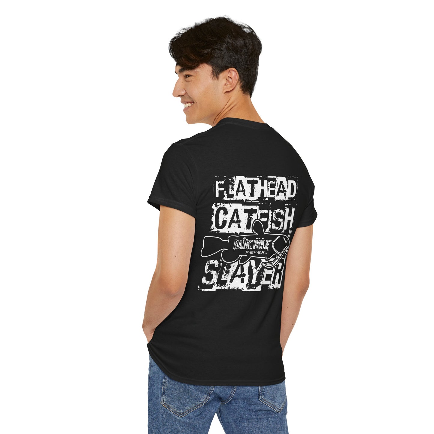 Mens/ Women's Adult Flathead Catfish Slayer Unisex Heavy Cotton Tee - Fun Fishing Shirt for Anglers