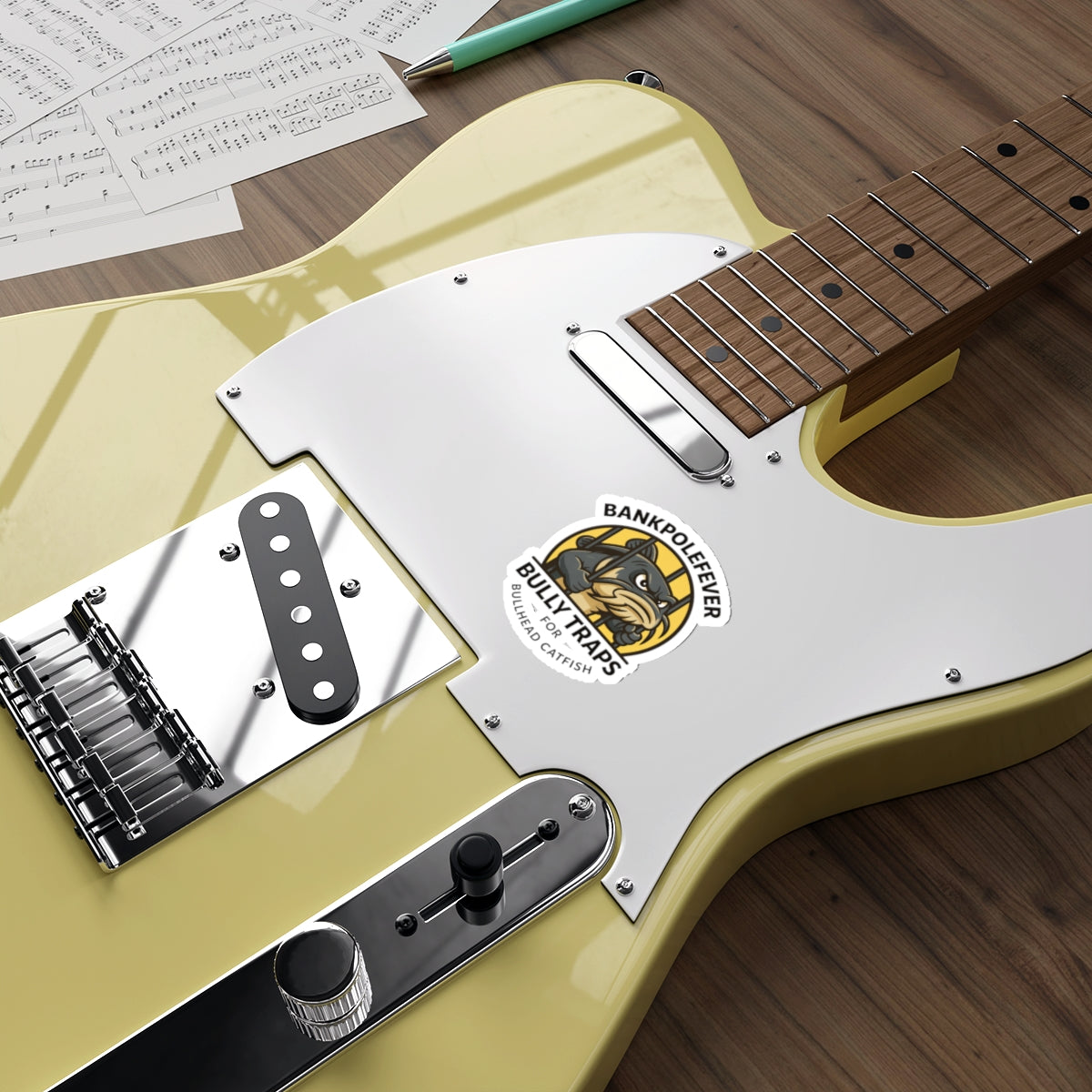 Die-Cut Sticker — “Bully Traps” Bullhead Catfish Fishing Logo (BankPoleFever)