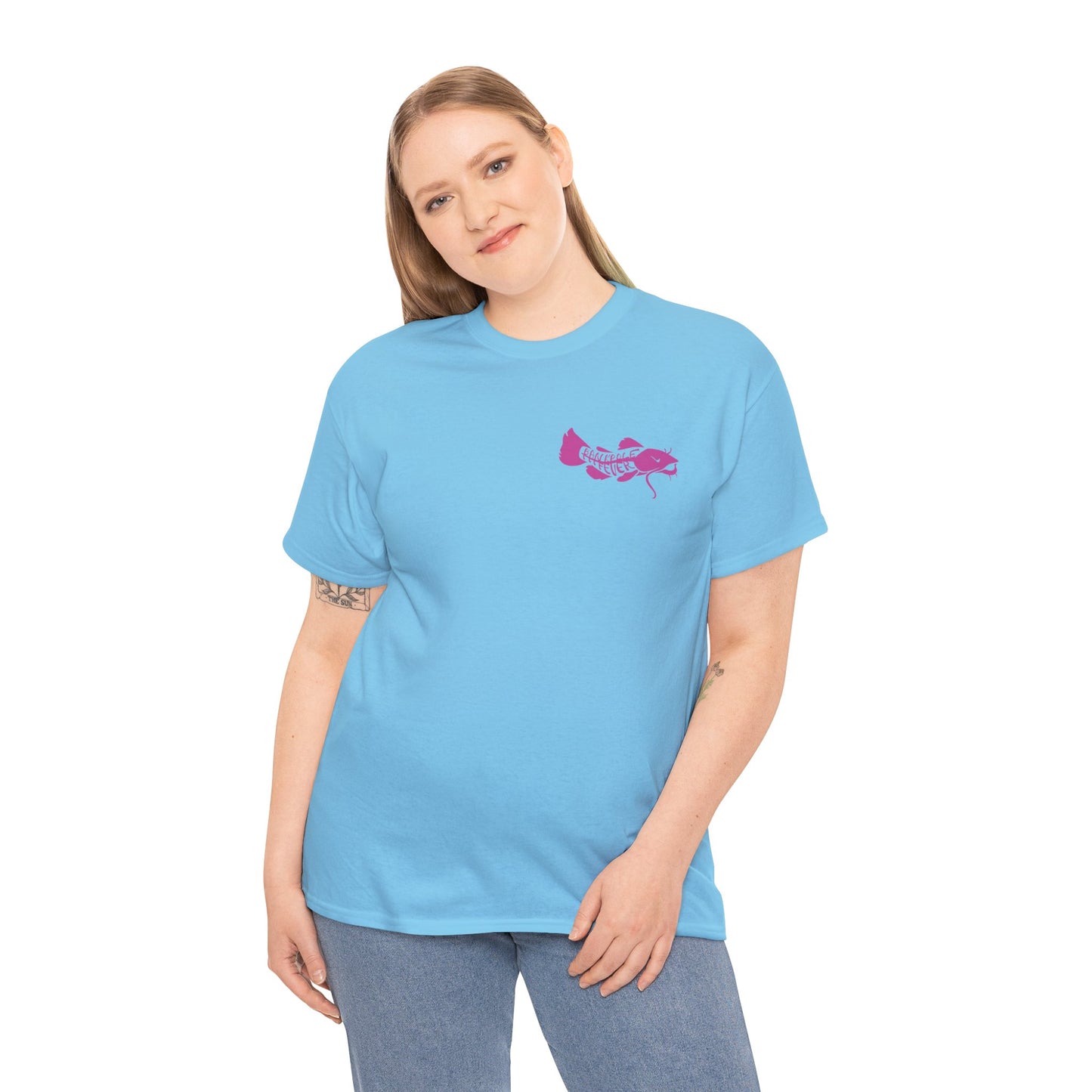 Show Me Those Kitties w/ Pink logo Unisex Heavy Cotton Tee - Fun Graphic T-Shirt for Cat Lovers