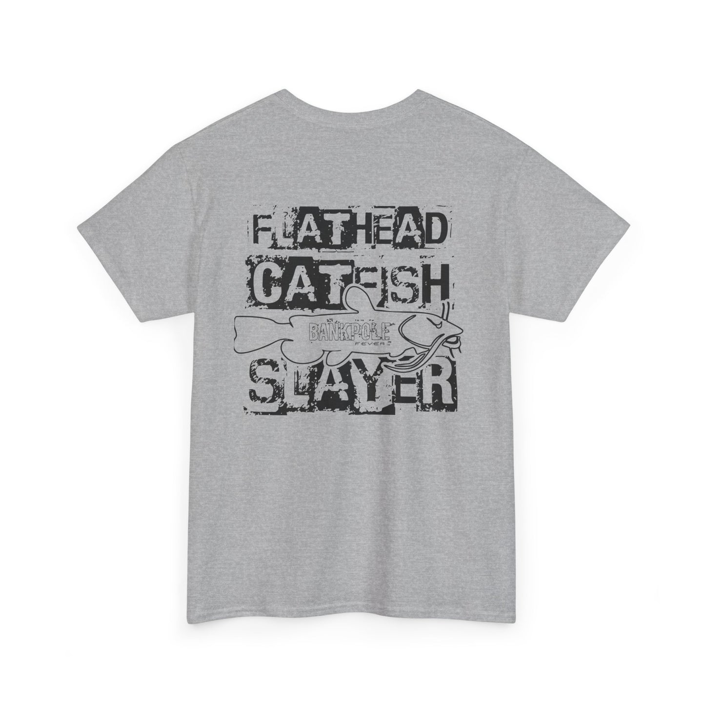 Mens/ Women's Adult Flathead Catfish Slayer Unisex Heavy Cotton Tee - Fun Fishing Shirt for Anglers