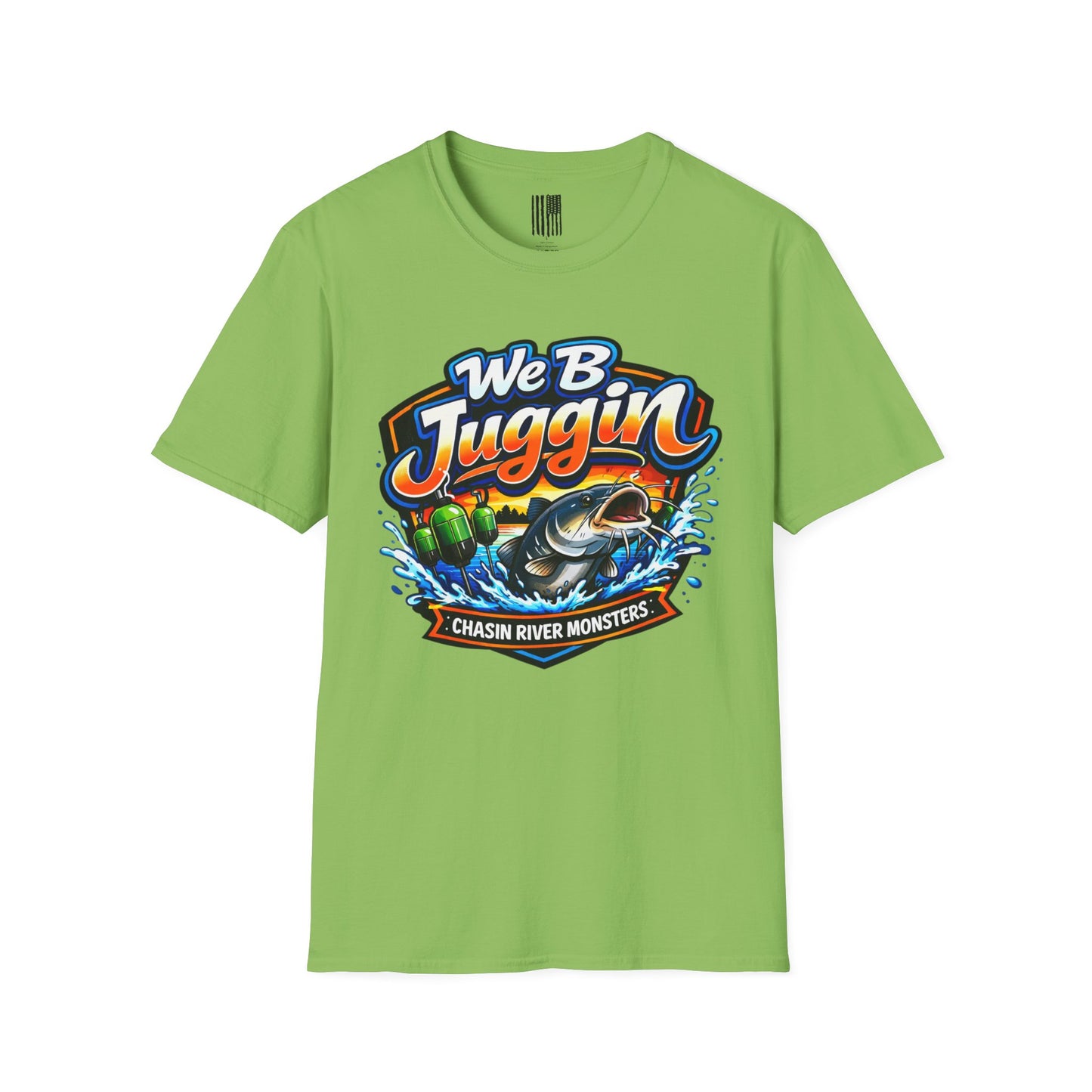 Fishing T-Shirt — "We B Juggin" River Monsters Vertical Trot Lines Graphic Tee