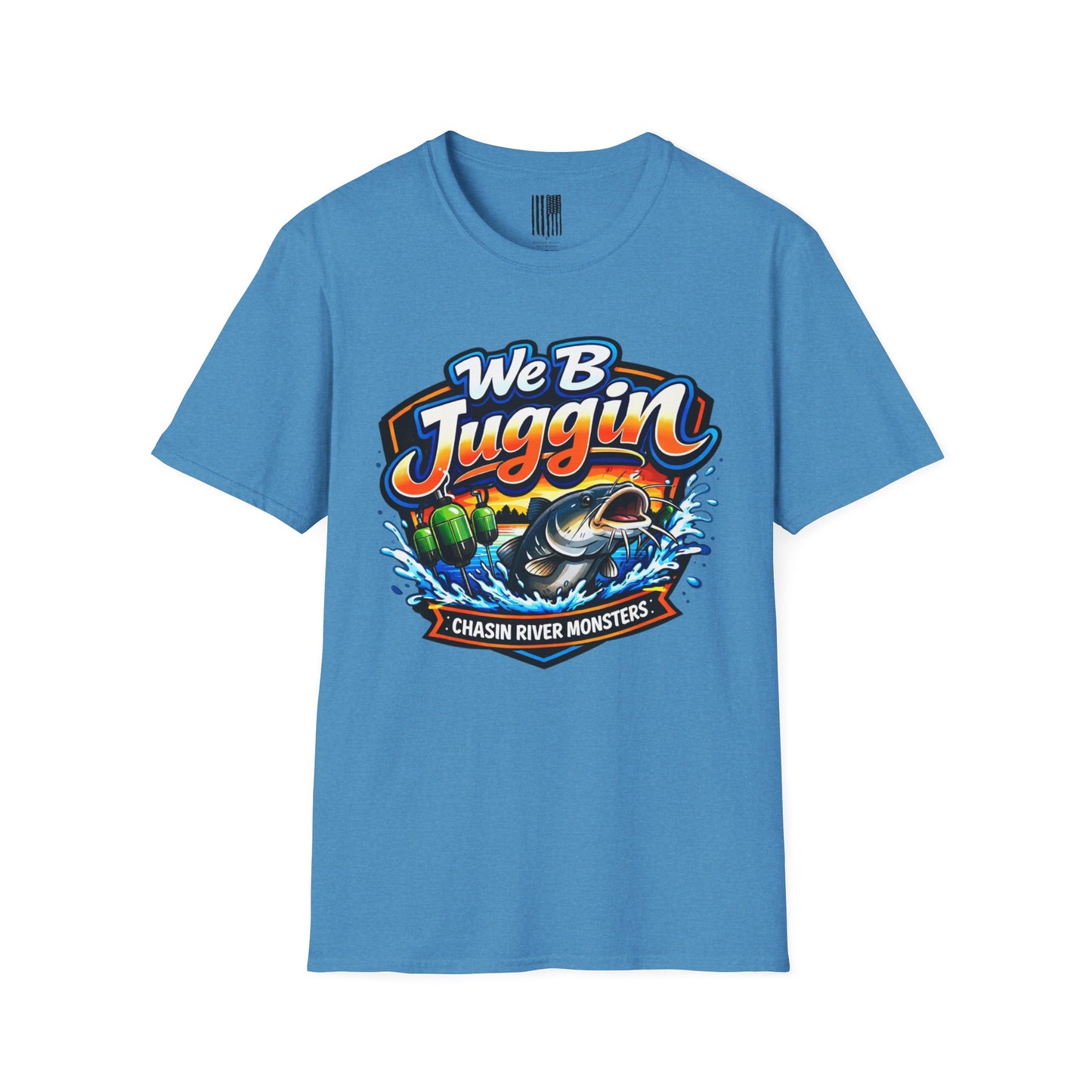 Fishing T-Shirt — "We B Juggin" River Monsters Vertical Trot Lines Graphic Tee