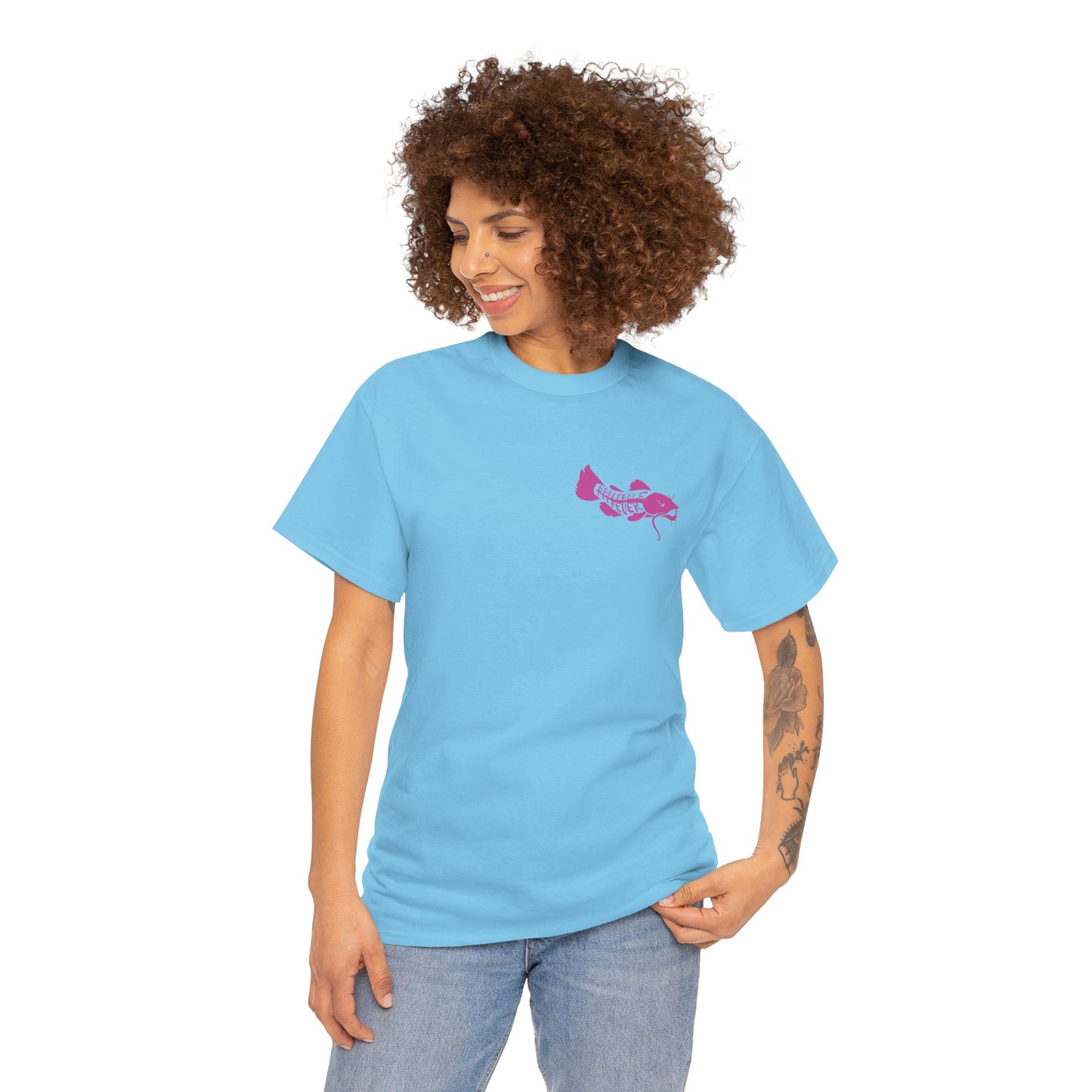 Show Me Those Kitties w/ Pink logo Unisex Heavy Cotton Tee - Fun Graphic T-Shirt for Cat Lovers