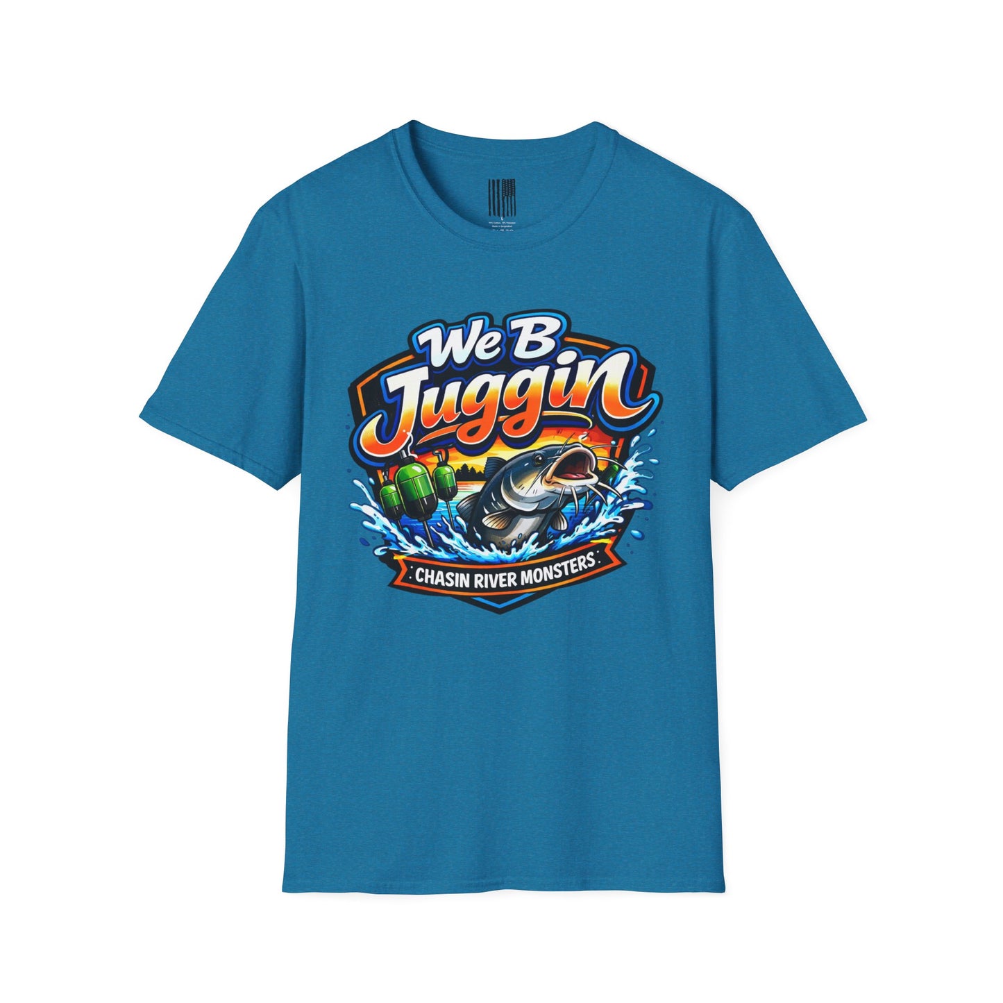 Fishing T-Shirt — "We B Juggin" River Monsters Vertical Trot Lines Graphic Tee