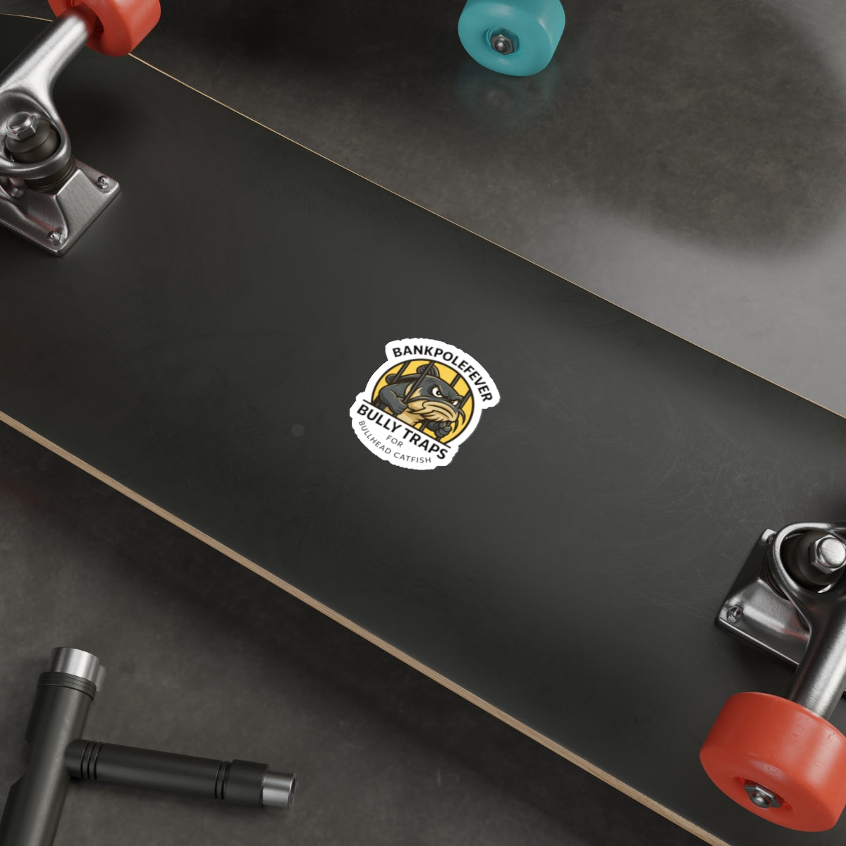 Die-Cut Sticker — “Bully Traps” Bullhead Catfish Fishing Logo (BankPoleFever)