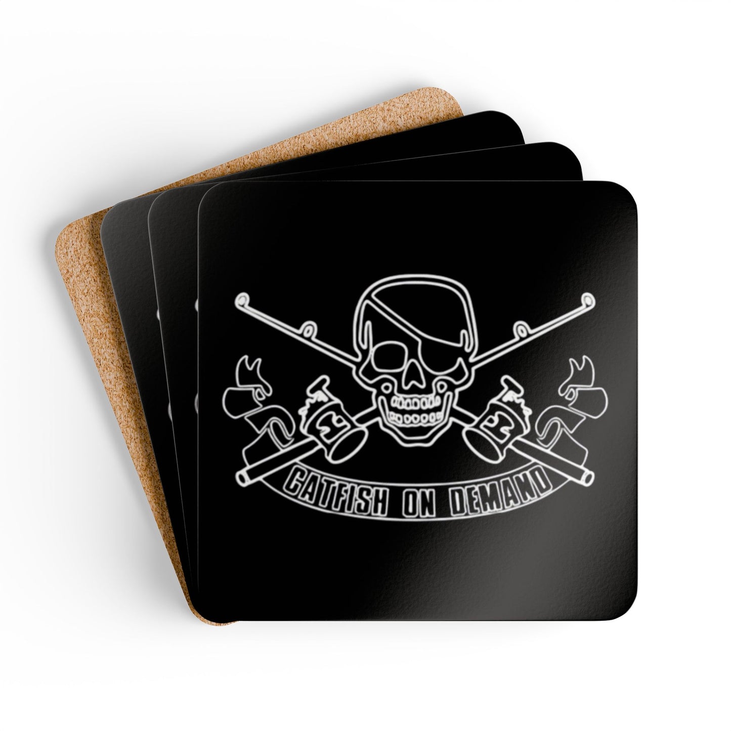 Fishing-Themed Cork Coaster Set - Perfect Gift for Anglers