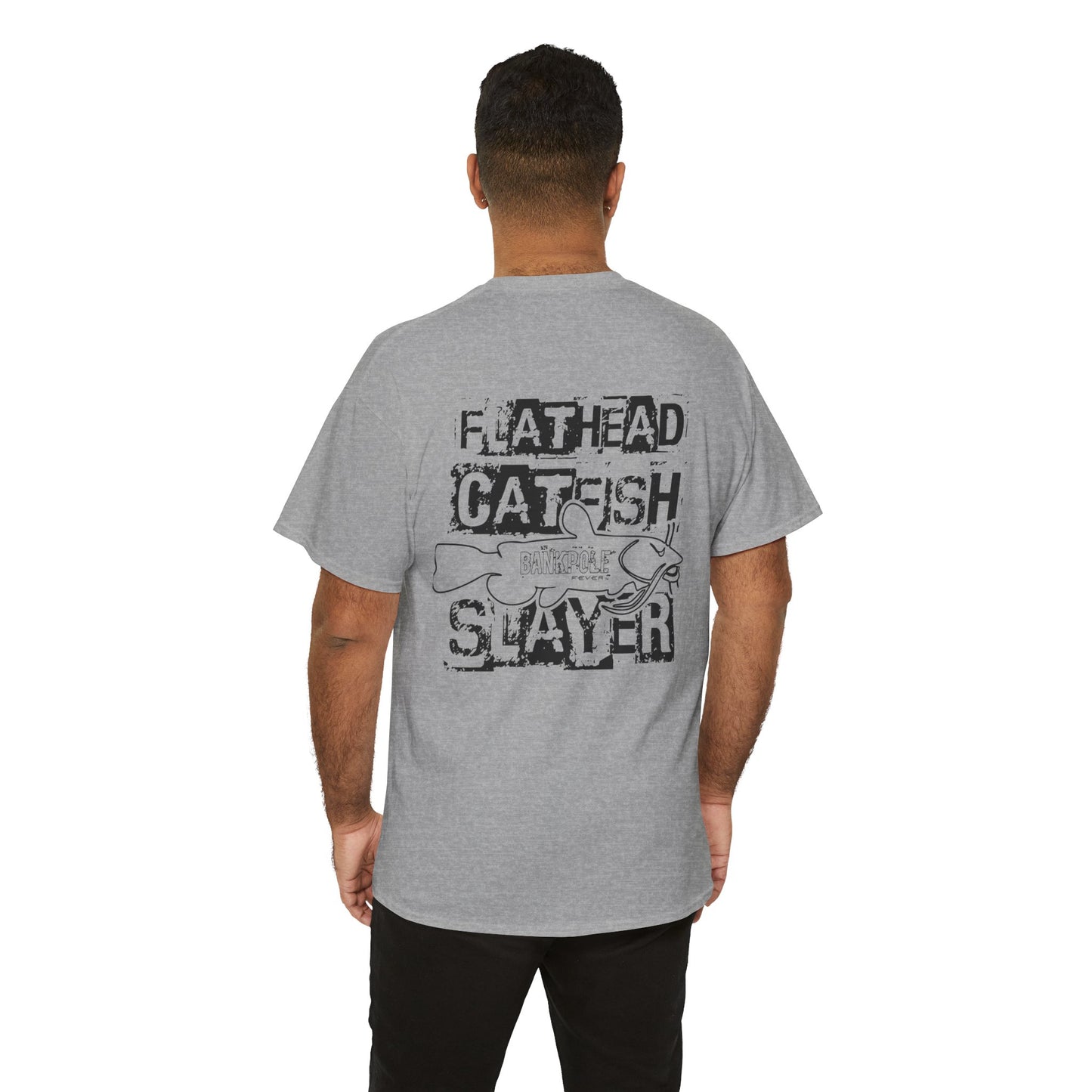 Mens/ Women's Adult Flathead Catfish Slayer Unisex Heavy Cotton Tee - Fun Fishing Shirt for Anglers
