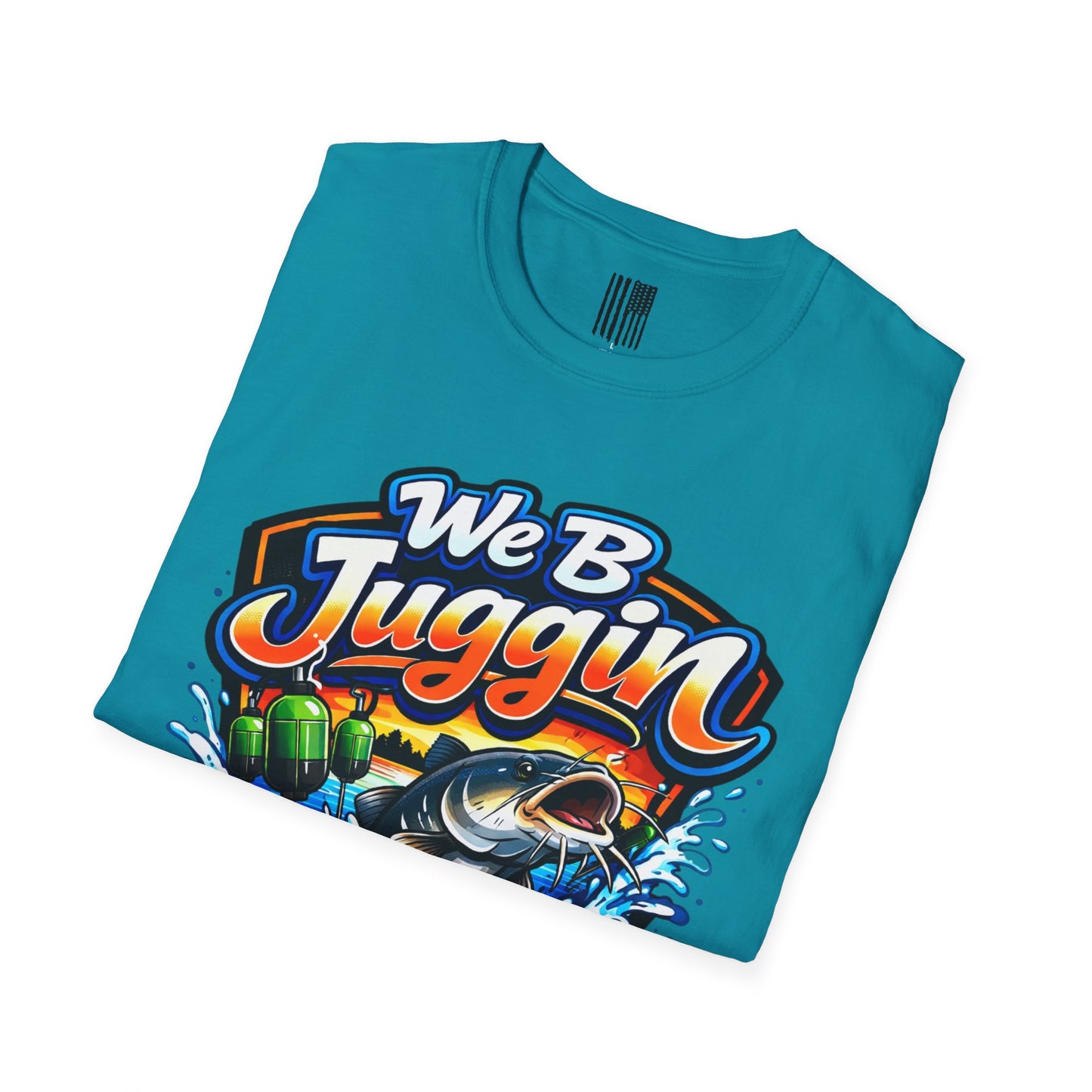 Fishing T-Shirt — "We B Juggin" River Monsters Vertical Trot Lines Graphic Tee