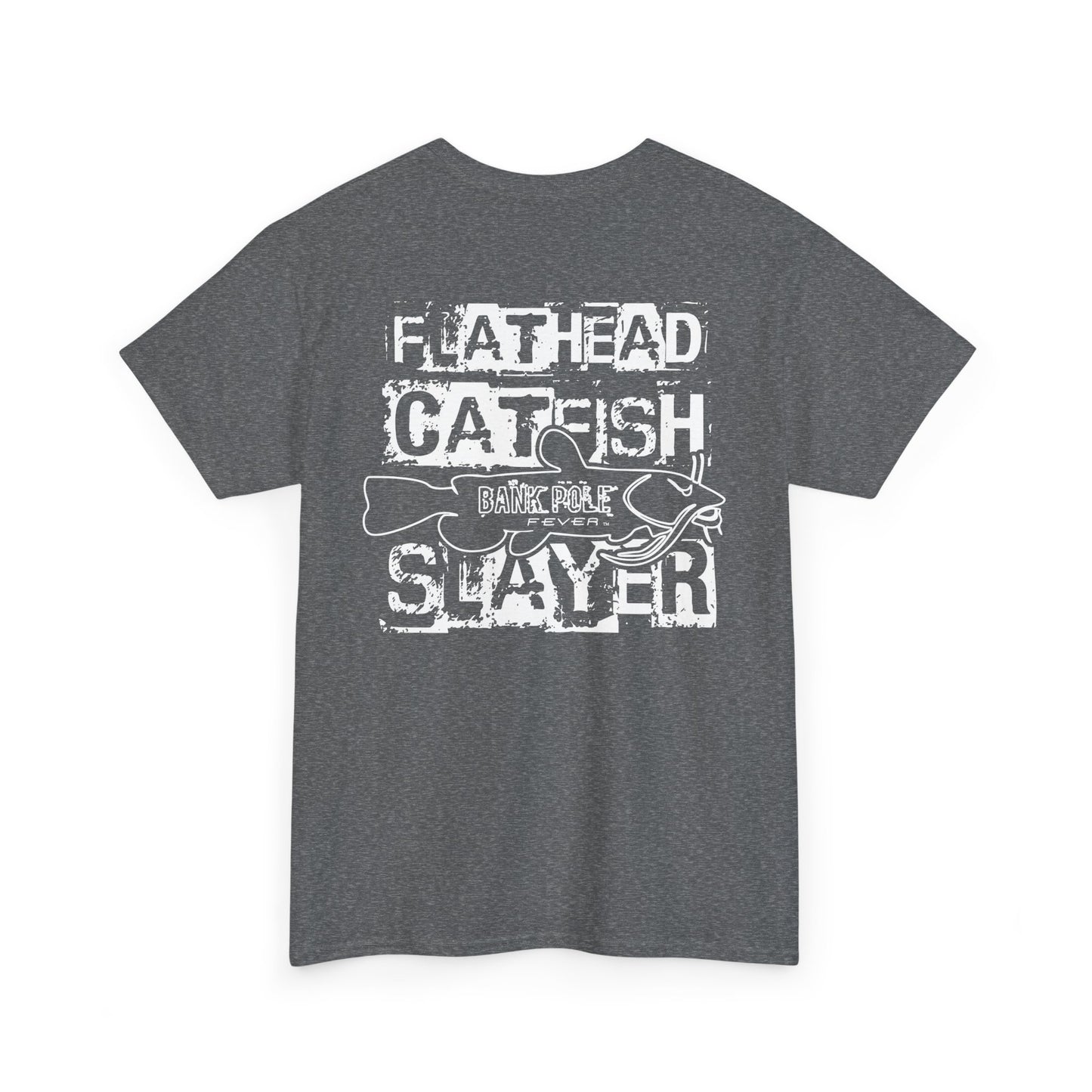 Mens/ Women's Adult Flathead Catfish Slayer Unisex Heavy Cotton Tee - Fun Fishing Shirt for Anglers