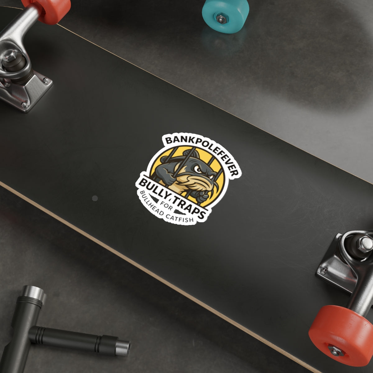 Die-Cut Sticker — “Bully Traps” Bullhead Catfish Fishing Logo (BankPoleFever)