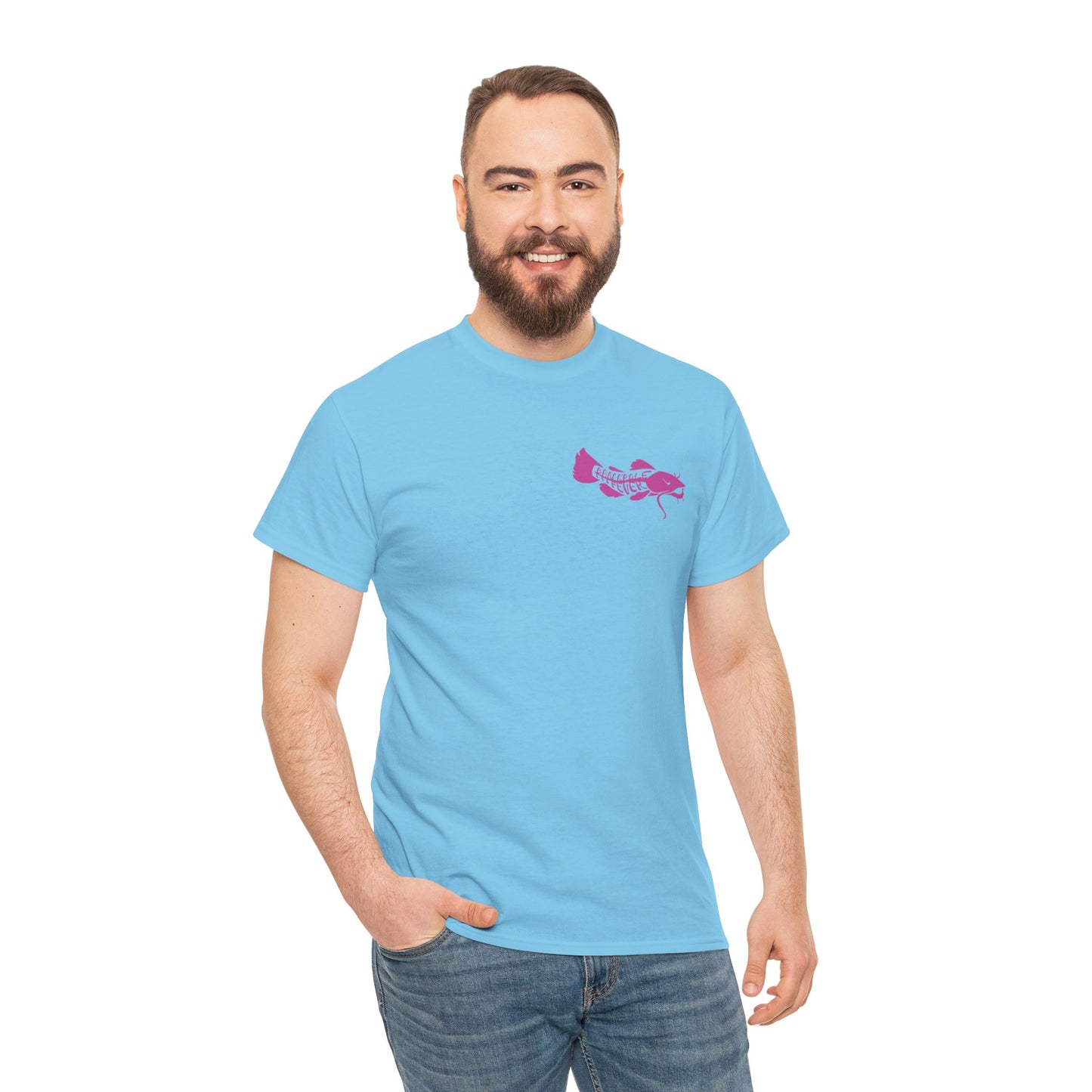 Show Me Those Kitties w/ Pink logo Unisex Heavy Cotton Tee - Fun Graphic T-Shirt for Cat Lovers