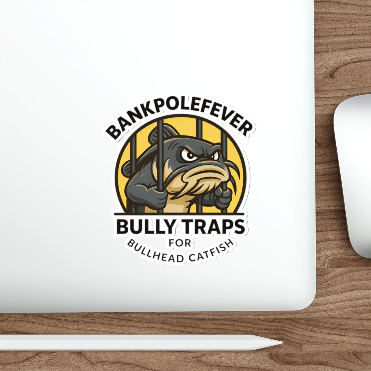 Die-Cut Sticker — “Bully Traps” Bullhead Catfish Fishing Logo (BankPoleFever)