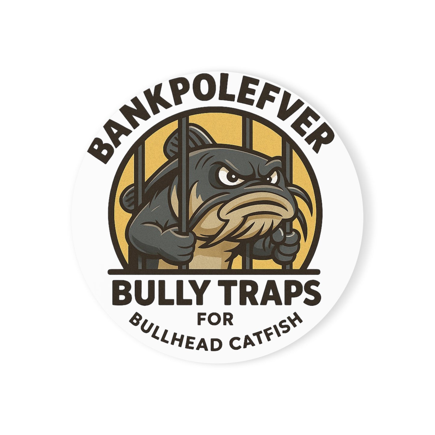 Bully Traps Cork Back Coaster – Bank Pole Fever Bullhead Catfish Design