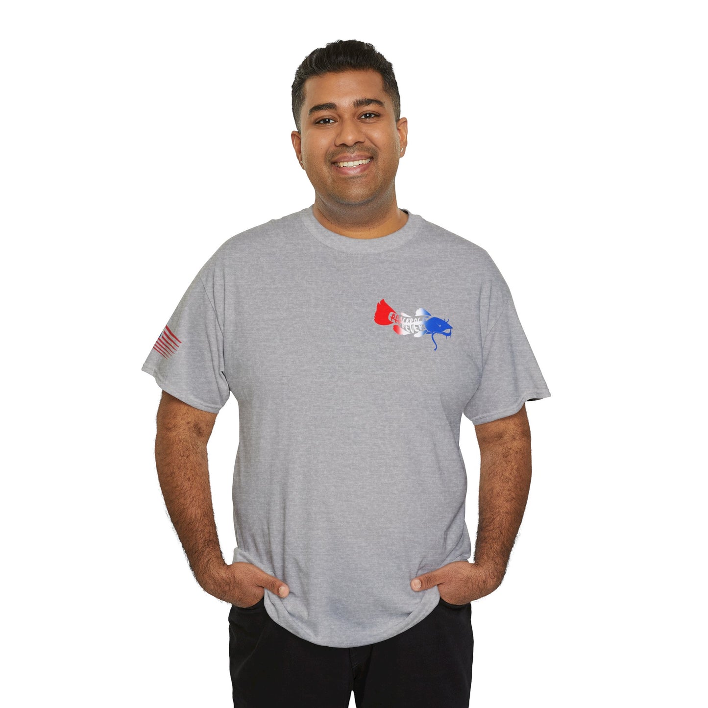 Red/white/Blue Show Me Those Kitties Unisex Heavy Cotton Tee – Bold Graphic T-Shirt for Fishermen