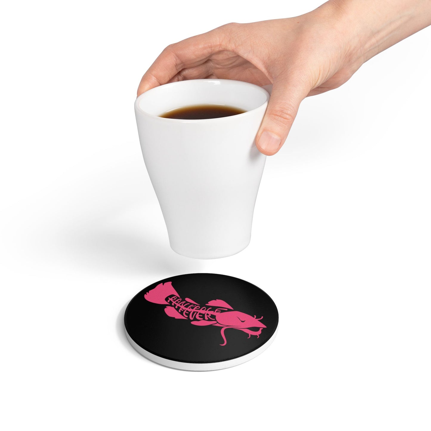 Pink Catfish Ceramic Coaster - Bankpolefever Design