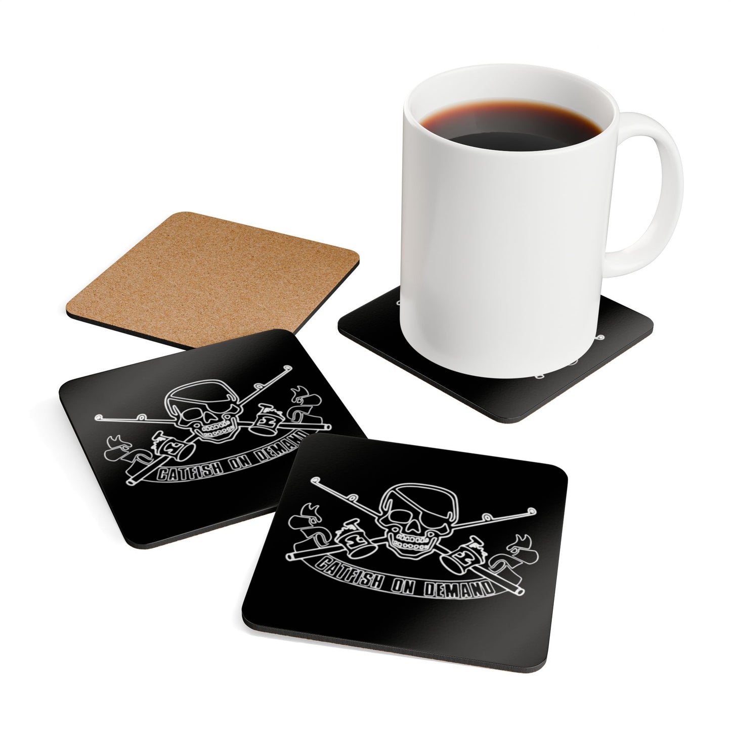 Fishing-Themed Cork Coaster Set - Perfect Gift for Anglers