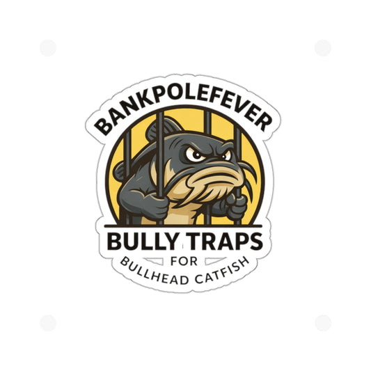 Die-Cut Sticker — “Bully Traps” Bullhead Catfish Fishing Logo (BankPoleFever)