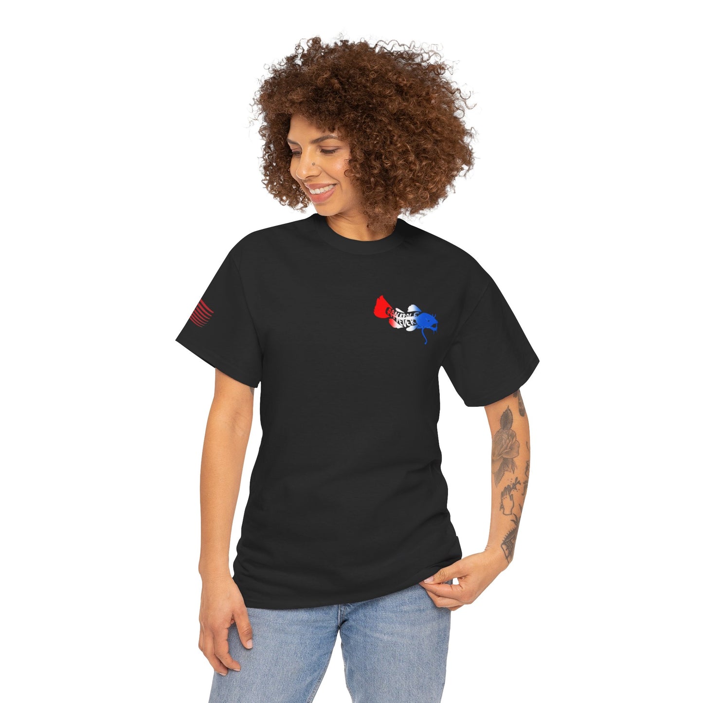 Red/white/Blue Show Me Those Kitties Unisex Heavy Cotton Tee – Bold Graphic T-Shirt for Fishermen