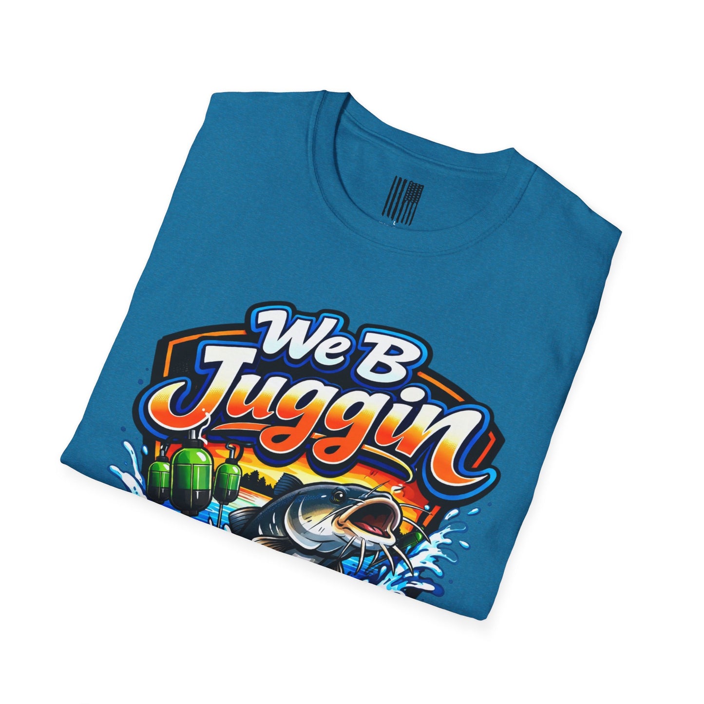 Fishing T-Shirt — "We B Juggin" River Monsters Vertical Trot Lines Graphic Tee