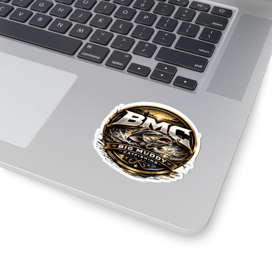 Catfish 'Big Muddy Catfishing’Kiss-Cut Sticker — Black Graphic Laptop Decal