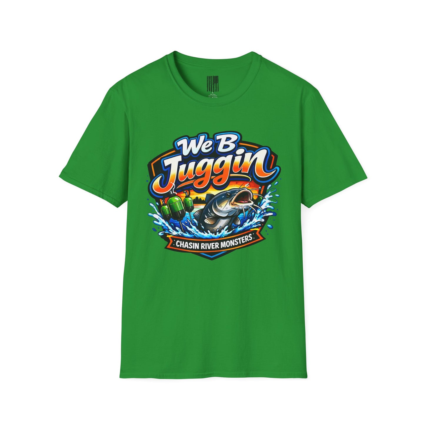 Fishing T-Shirt — "We B Juggin" River Monsters Vertical Trot Lines Graphic Tee