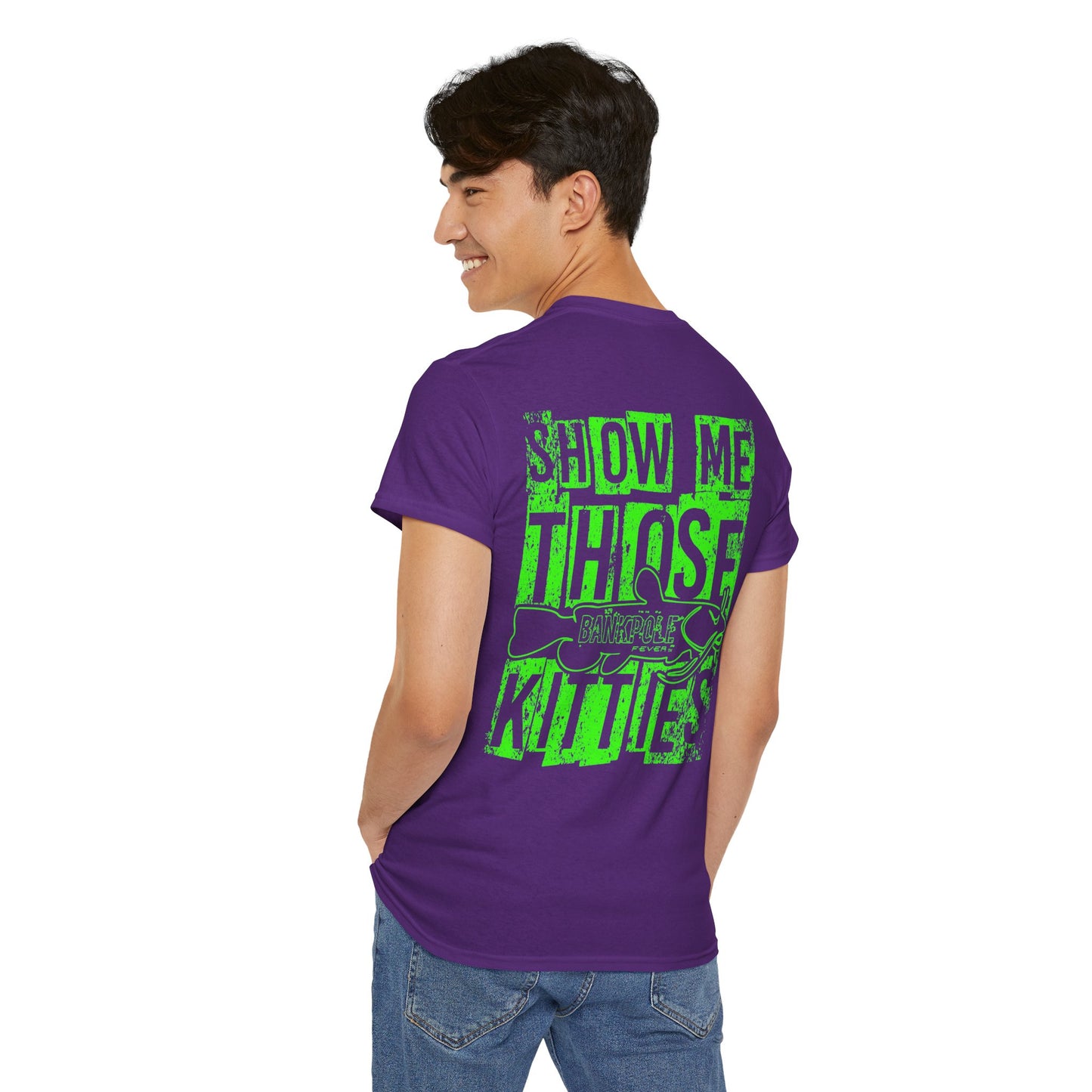 Show-me Those Kitties Heavy Cotton T-Shirt w/ Lime Green logo