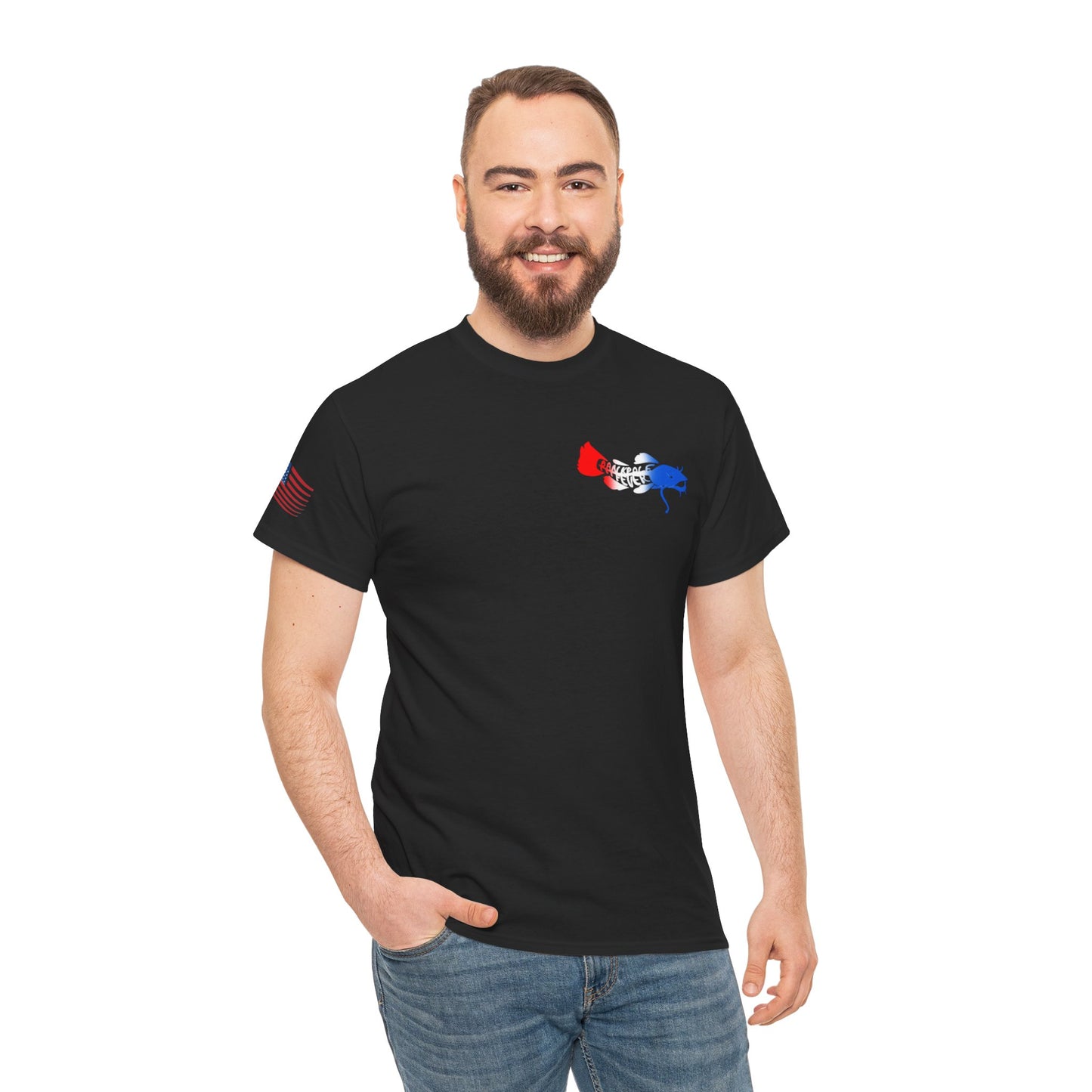 Red/white/Blue Show Me Those Kitties Unisex Heavy Cotton Tee – Bold Graphic T-Shirt for Fishermen