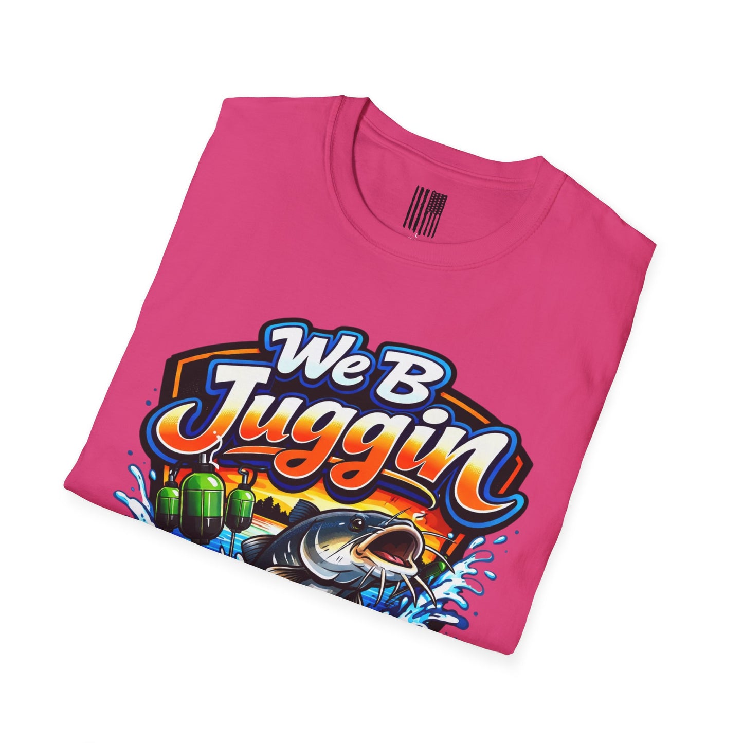 Fishing T-Shirt — "We B Juggin" River Monsters Vertical Trot Lines Graphic Tee